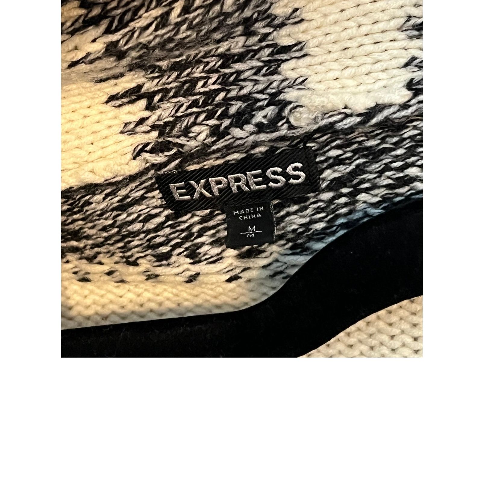 Express Express Black and Cream Cardigan Sweater Womans Med Size M / US 6-8 / IT 42-44 - 3 Thumbnail