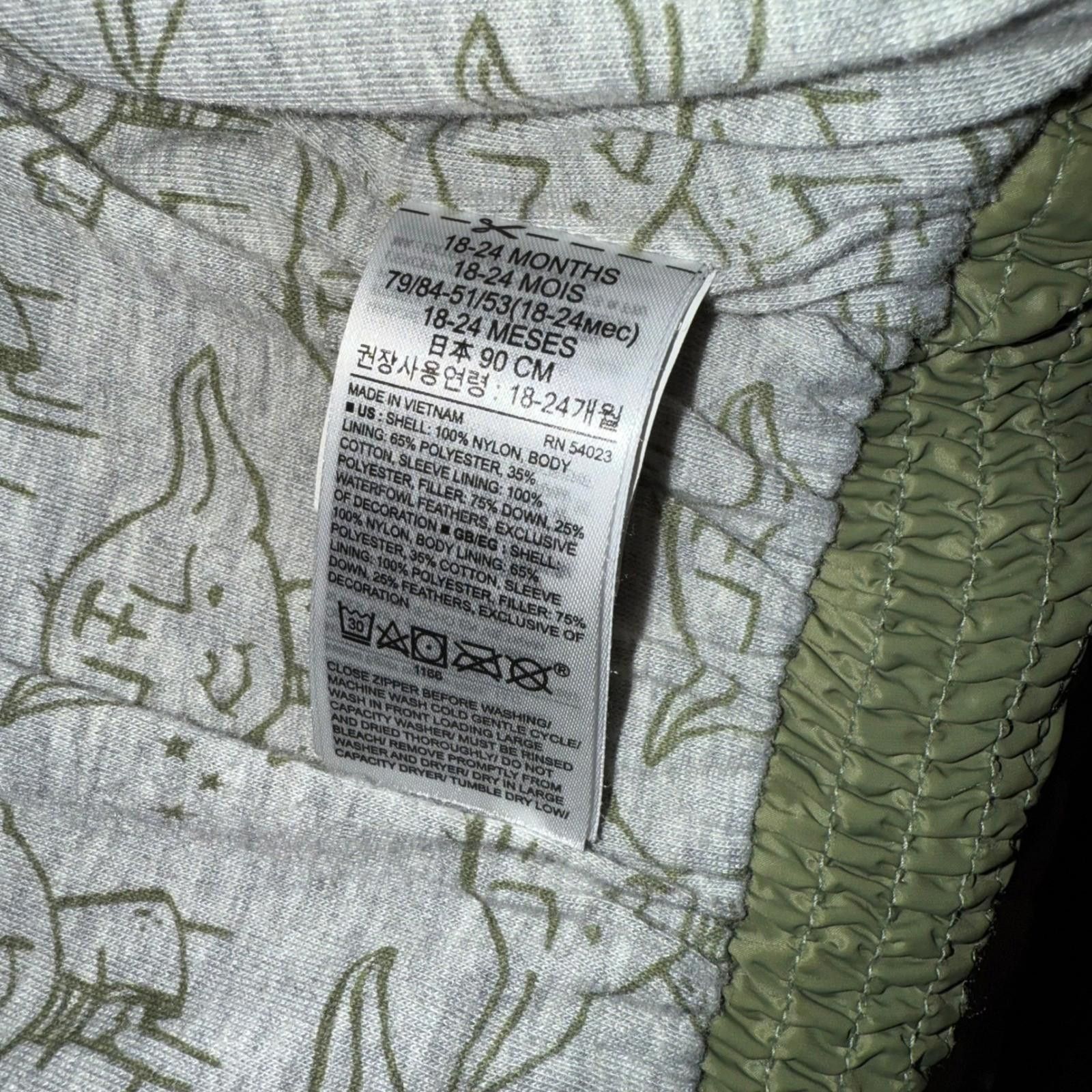 Other Baby Gap Star Wars Yoda Puffer Jacket Olive Green 18-24 M Size US XXS / EU 40 - 8 Thumbnail
