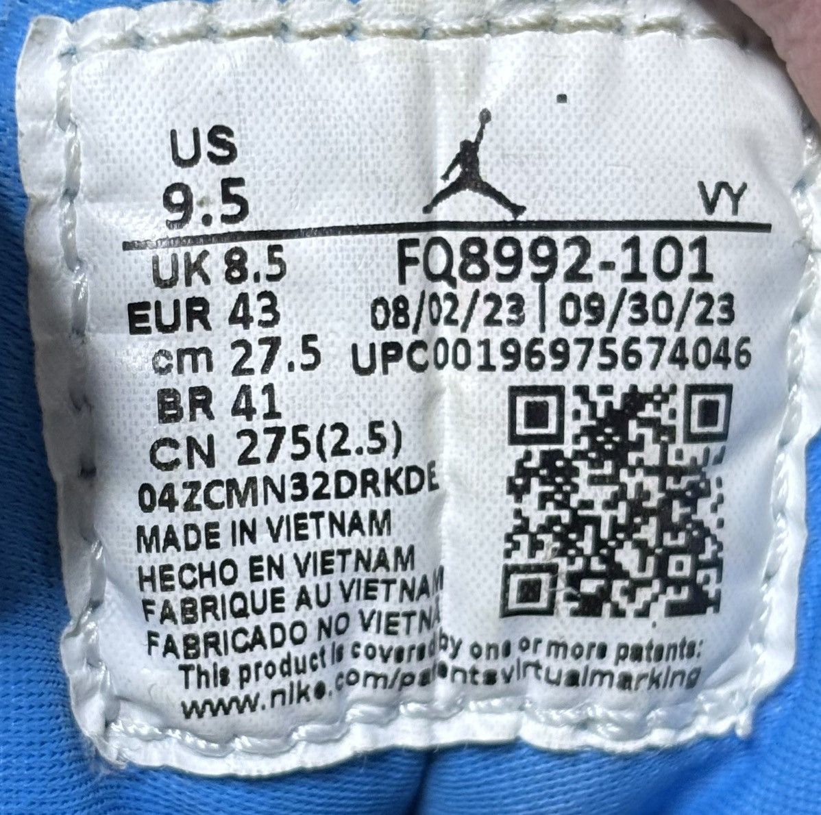 Jordan Brand Jordan 9 Retro Powder Blue 2024 Size 9.5 Size US 9.5 / EU 42-43 - 6 Thumbnail