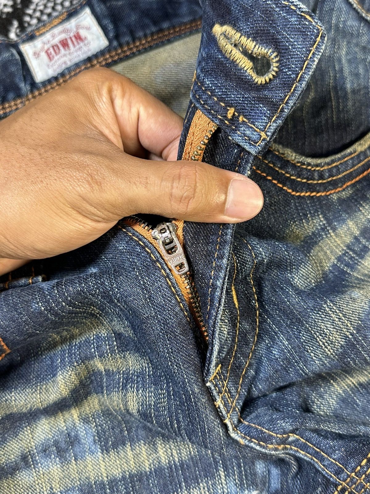 Edwin Flare Edwin Exclusive Vintage Buckle Back Distressed Denim Size US 27 - 8 Thumbnail