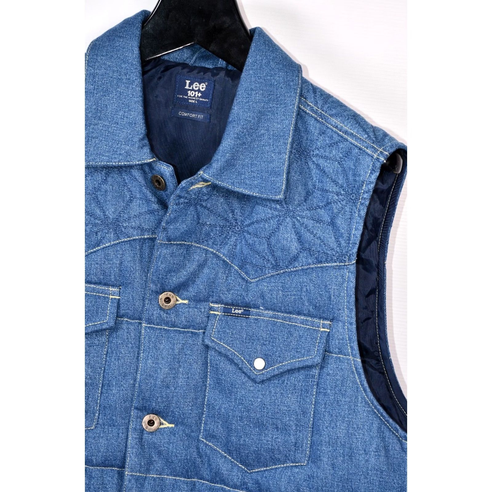 Lee Lee 101+ Limited Edition 125th Anniversary Denim Down Vest Men L Blue Cotton Down Vest Size US L / EU 52-54 / 3 - 3 Thumbnail