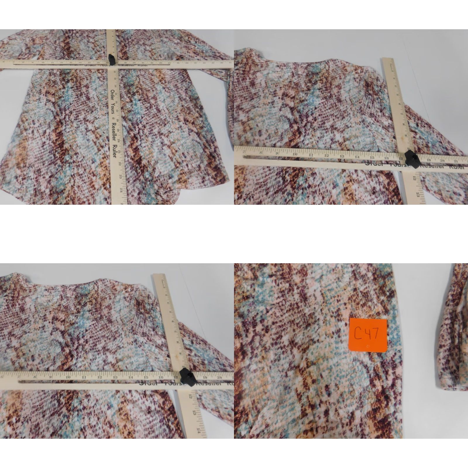 Apt. 9 Apt 9 Blouse Womens S Crew Neck Pullover Casual Multicolor Blue Stretch Shop Basic Classic Regular Size Small Size S / US 4 / IT 40 - 8 Thumbnail