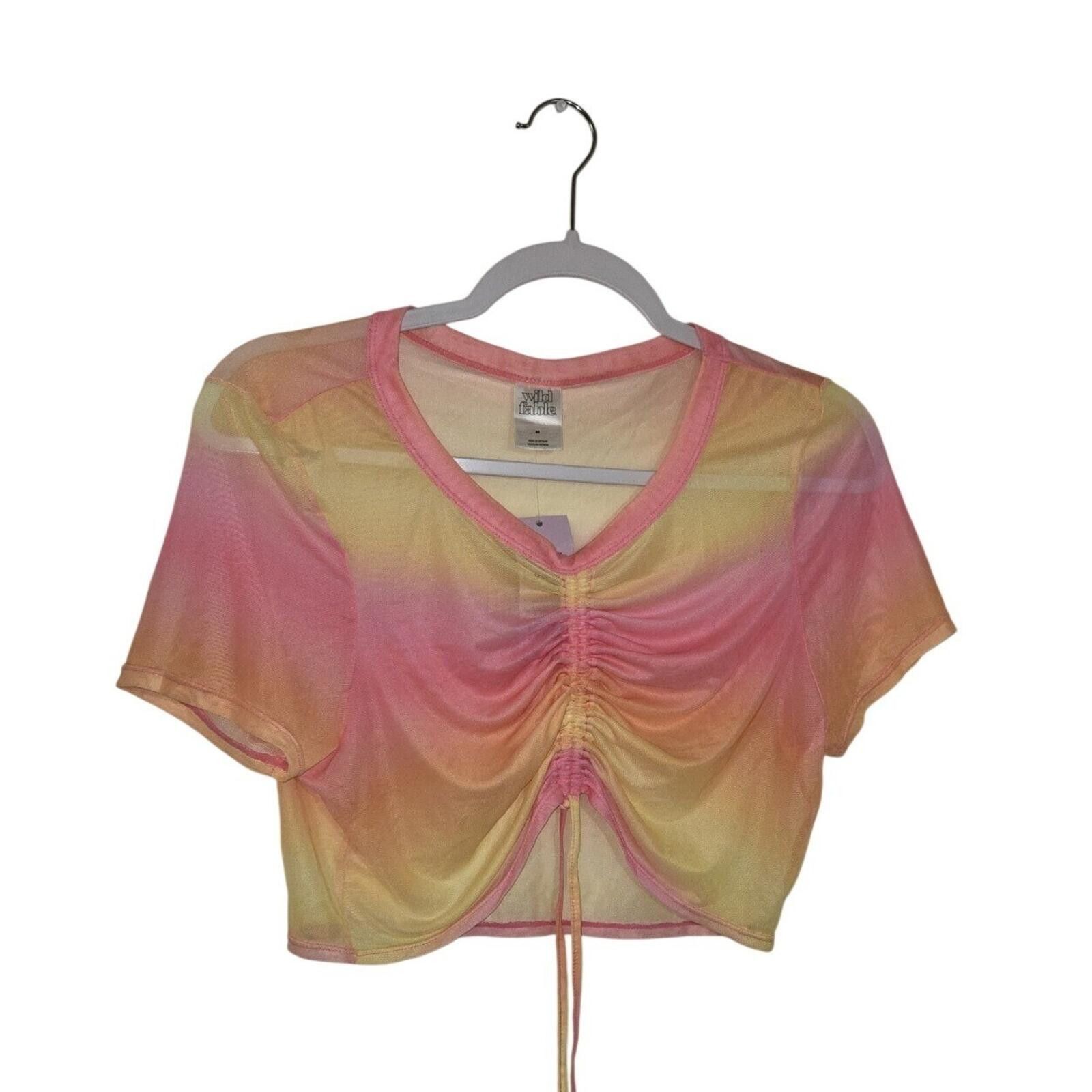 Other Wild Fable Mesh Ombre Ruched Crop Top Size M NWT Size M / US 6-8 / IT 42-44 - 1 Thumbnail