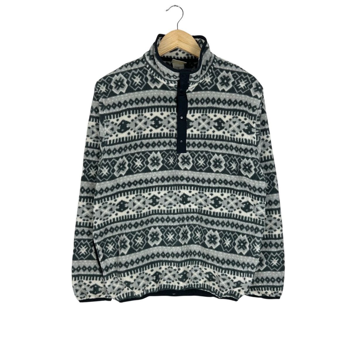 L.L. Bean VINTAGE 90s LL BEAN SNAP BUTTON ART FLEECE Size US M / EU 48-50 / 2 - 2 Thumbnail