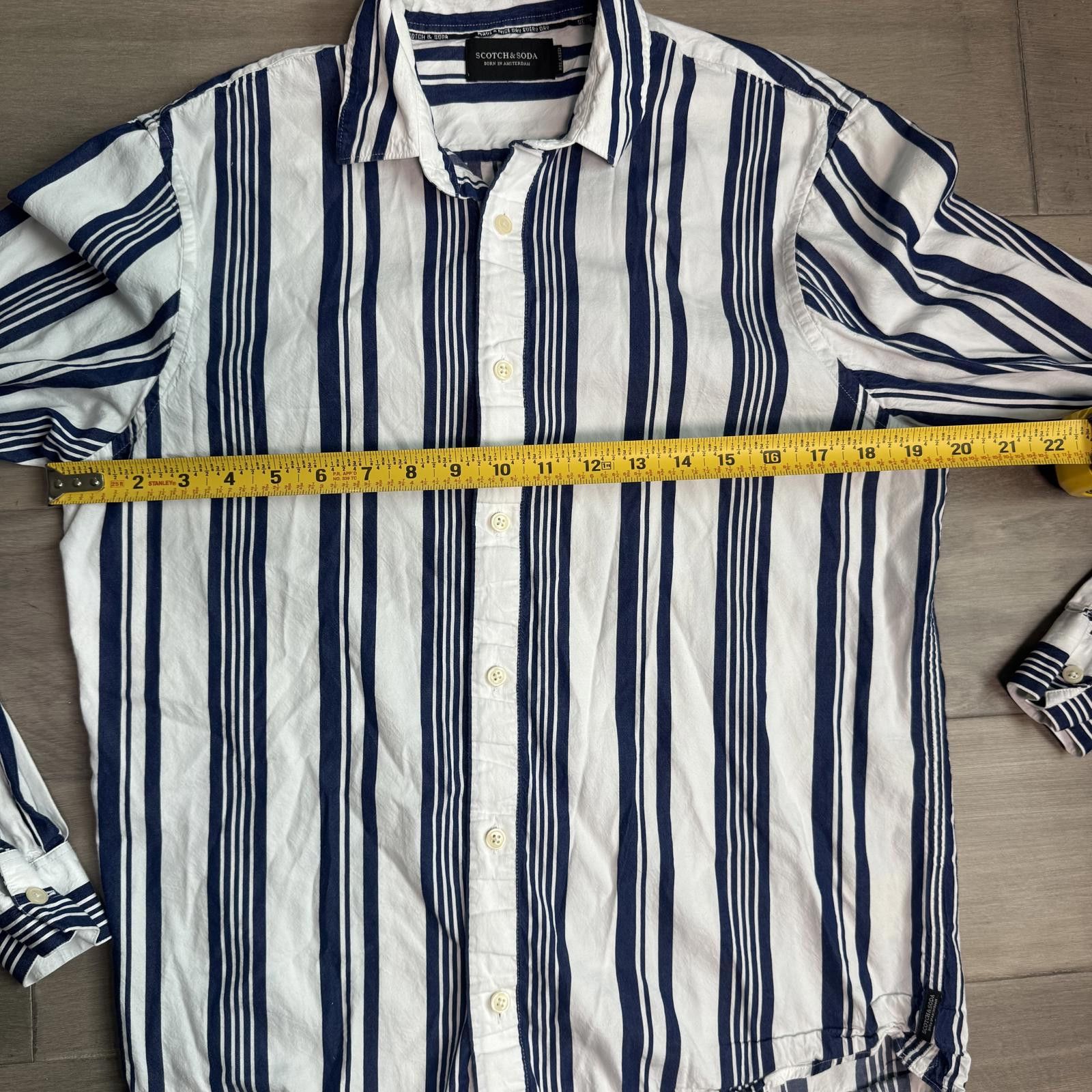 Scotch & Soda Scotch & Soda Men's Relaxed Fit Striped Casual Shirt Size M Size US M / EU 48-50 / 2 - 5 Thumbnail