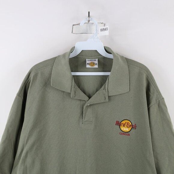 Hard Rock Cafe × Vintage Vintage 90s Hard Rock Cafe Faded Spell Out Cancun Polo Size US XL / EU 56 / 4 - 2 Thumbnail