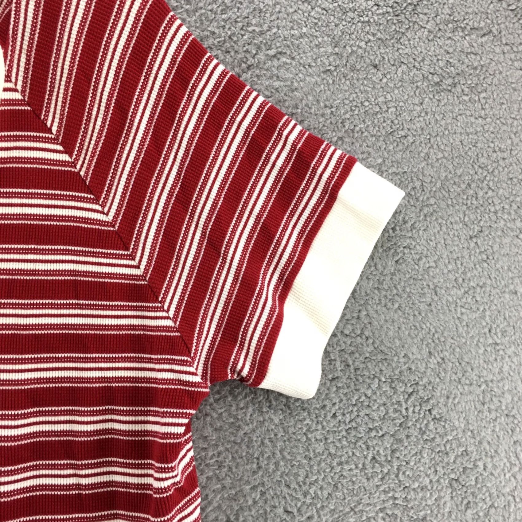 Vintage Venezia Hooded Tee Tshirt Red Striped Cotton Blend V Neck Knit NWT Womens Size 22/24 Size 3XL / US 20-22 - 3 Thumbnail
