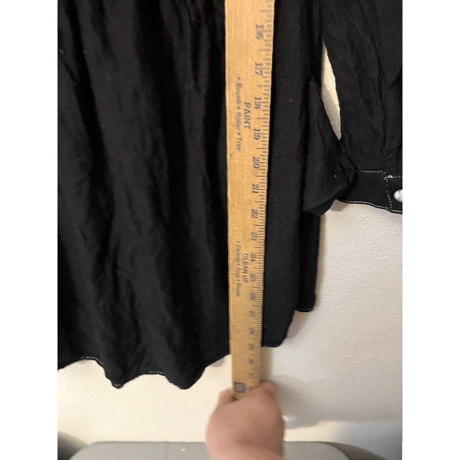 Zara VINTAGE Zara Black Shirt Dress Tunic Button Down Contrast Stitching Long Blouse XS Size XS / US 0-2 / IT 36-38 - 4 Thumbnail