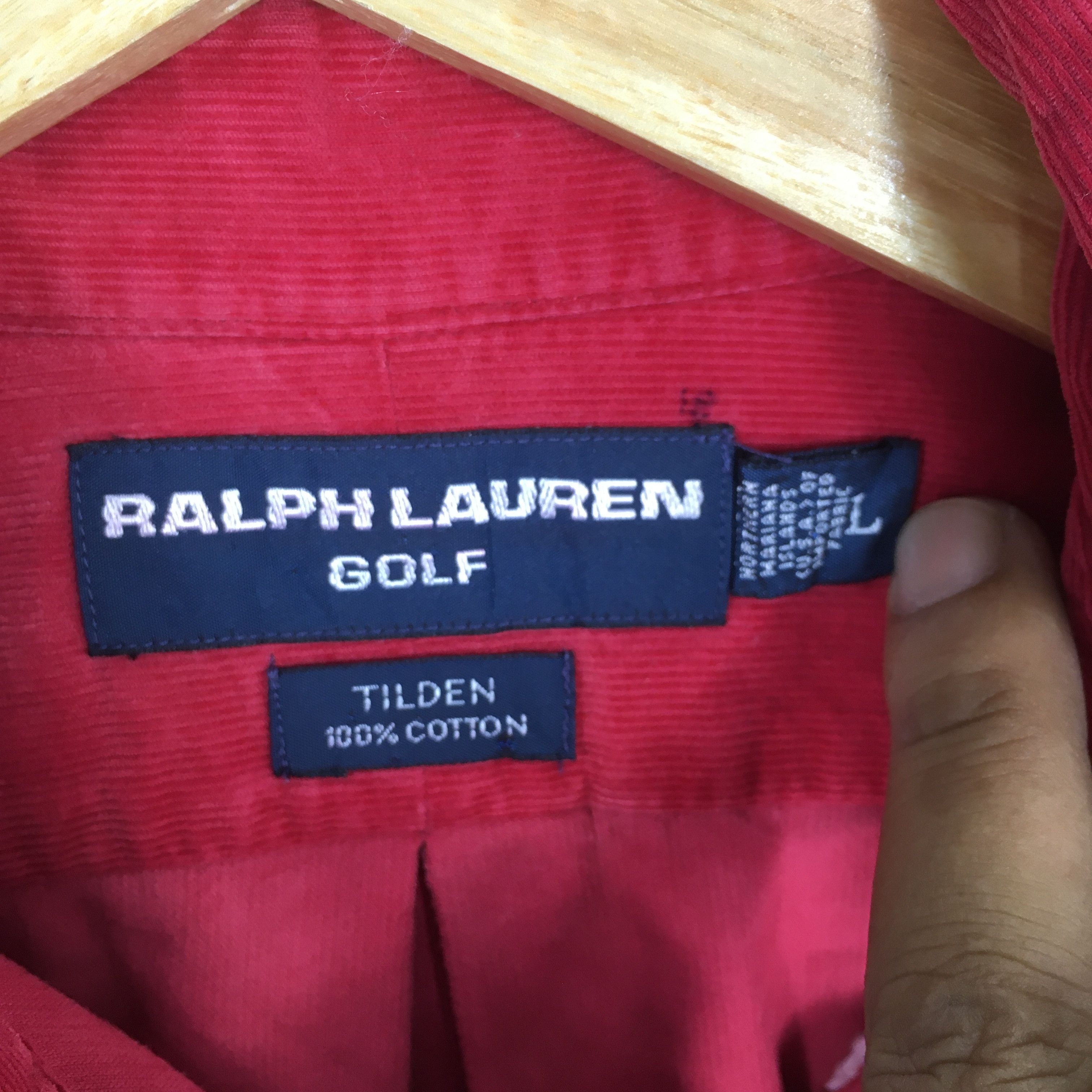 Ralph Lauren Vintage Ralph Lauren Golf Red Corduroy Shirt Large Size US L / EU 52-54 / 3 - 5 Thumbnail