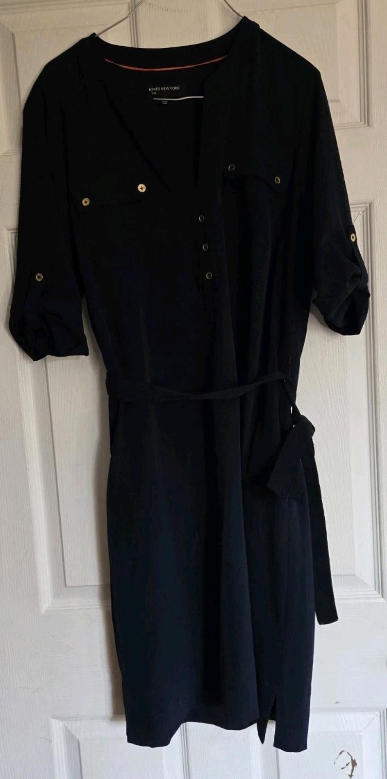 Jones New York Jones New York Belted Black Shirt Dress Womens Size 14 Mid Size XL / US 12-14 / IT 48-50 - 3 Thumbnail