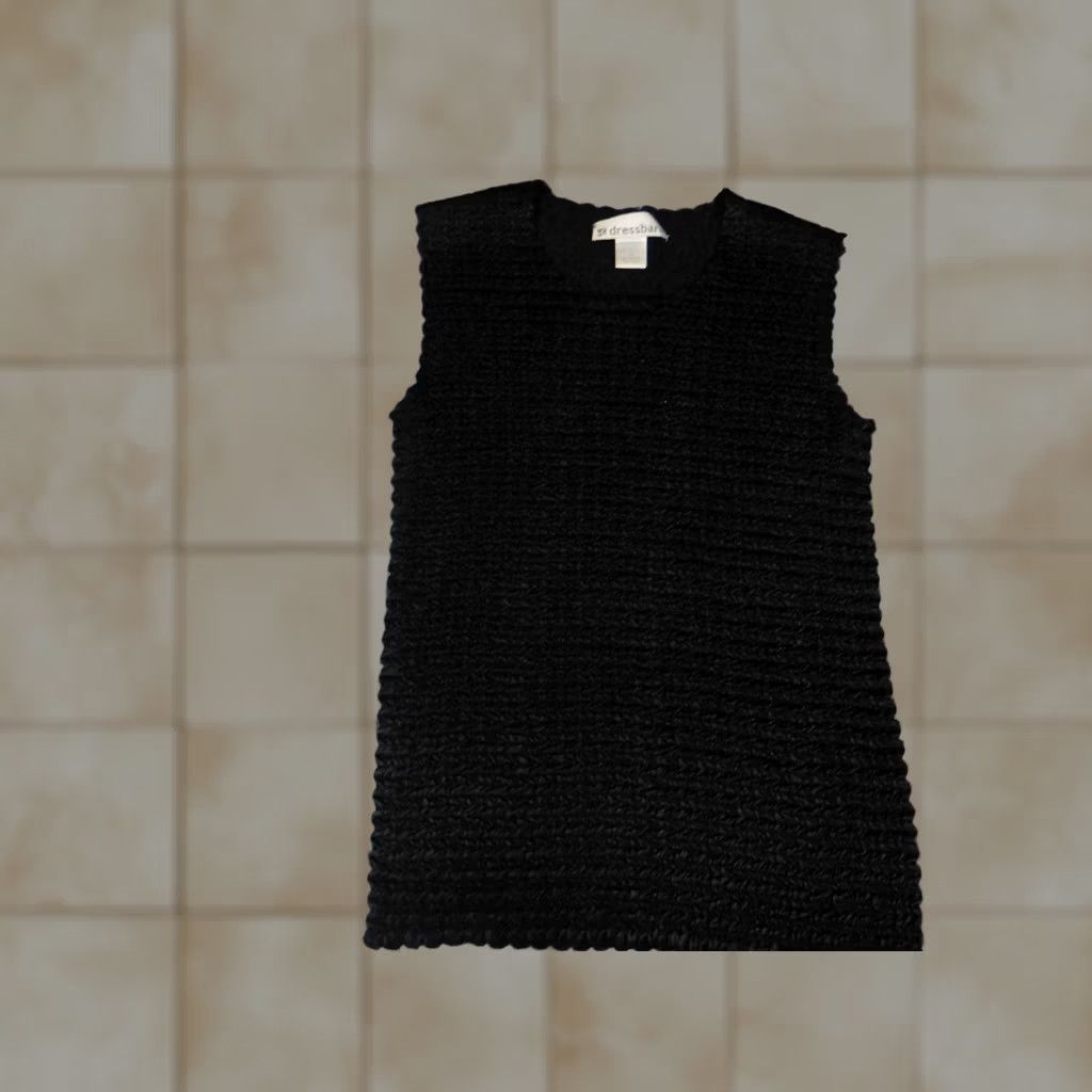 Vintage Dressbarn Blouse Women M Black Stretch Sleeveless Collared Pullover Casual Size M / US 6-8 / IT 42-44 - 1 Thumbnail