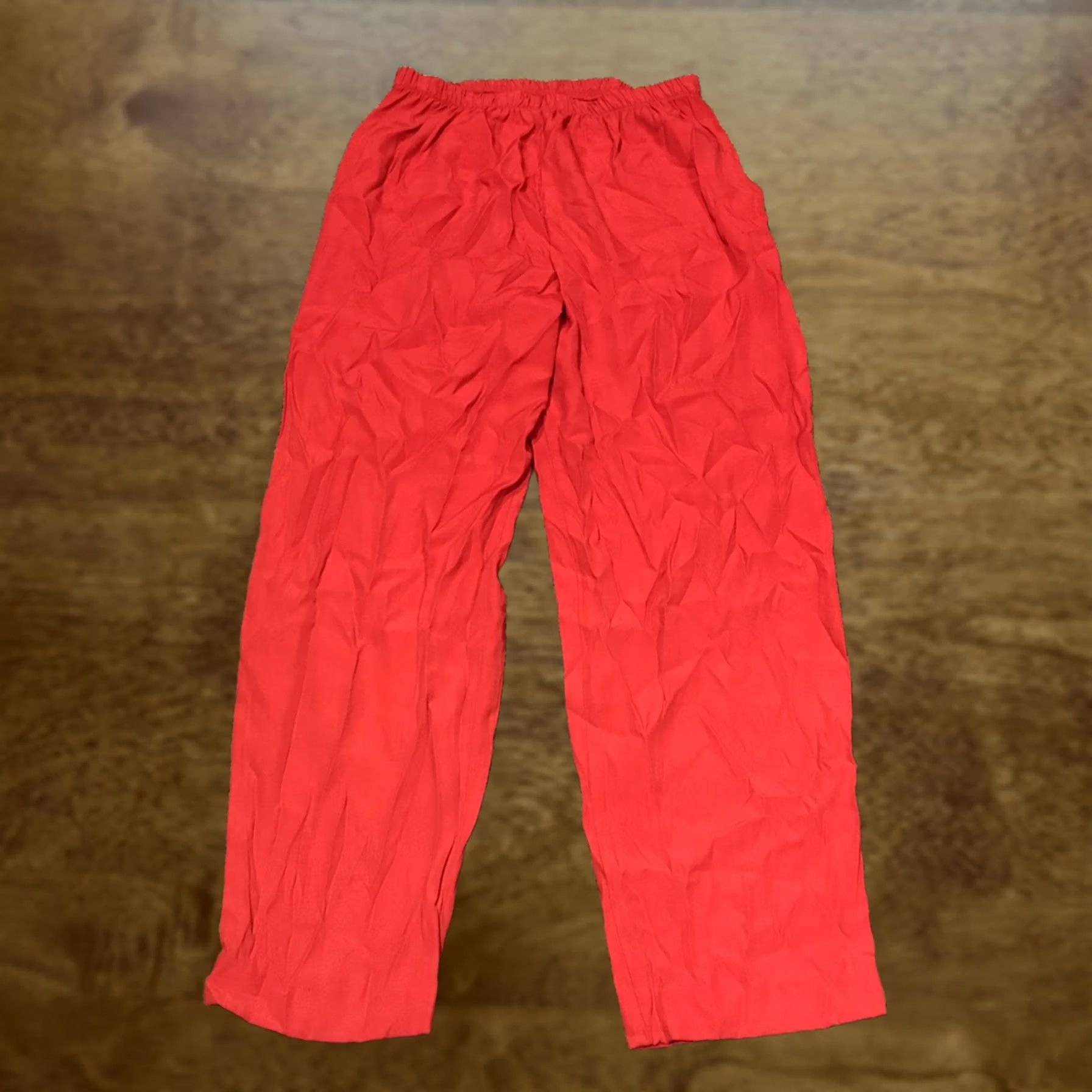Vintage VINTAGE Unbranded Womens Pants Dress Pants 12 Red Acetate Blend Elastic Waist 26 Inseam 26 Straight 90s Casual Mens? Womens Size 34" / US 12 / IT 48 - 1 Thumbnail
