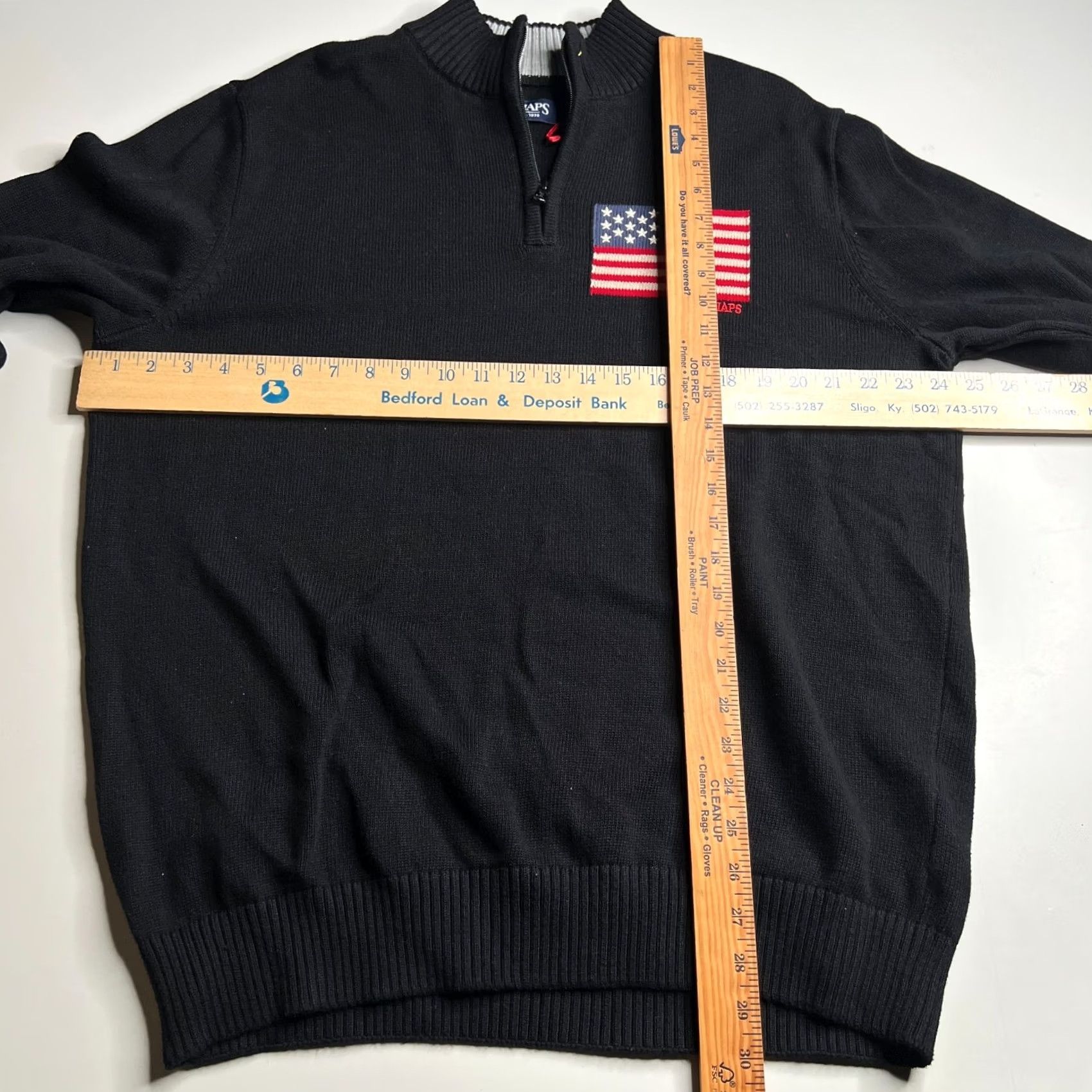 Chaps Chaps Sweater XL Black USA Flag Patch Pullover Men Size US XL / EU 56 / 4 - 3 Thumbnail
