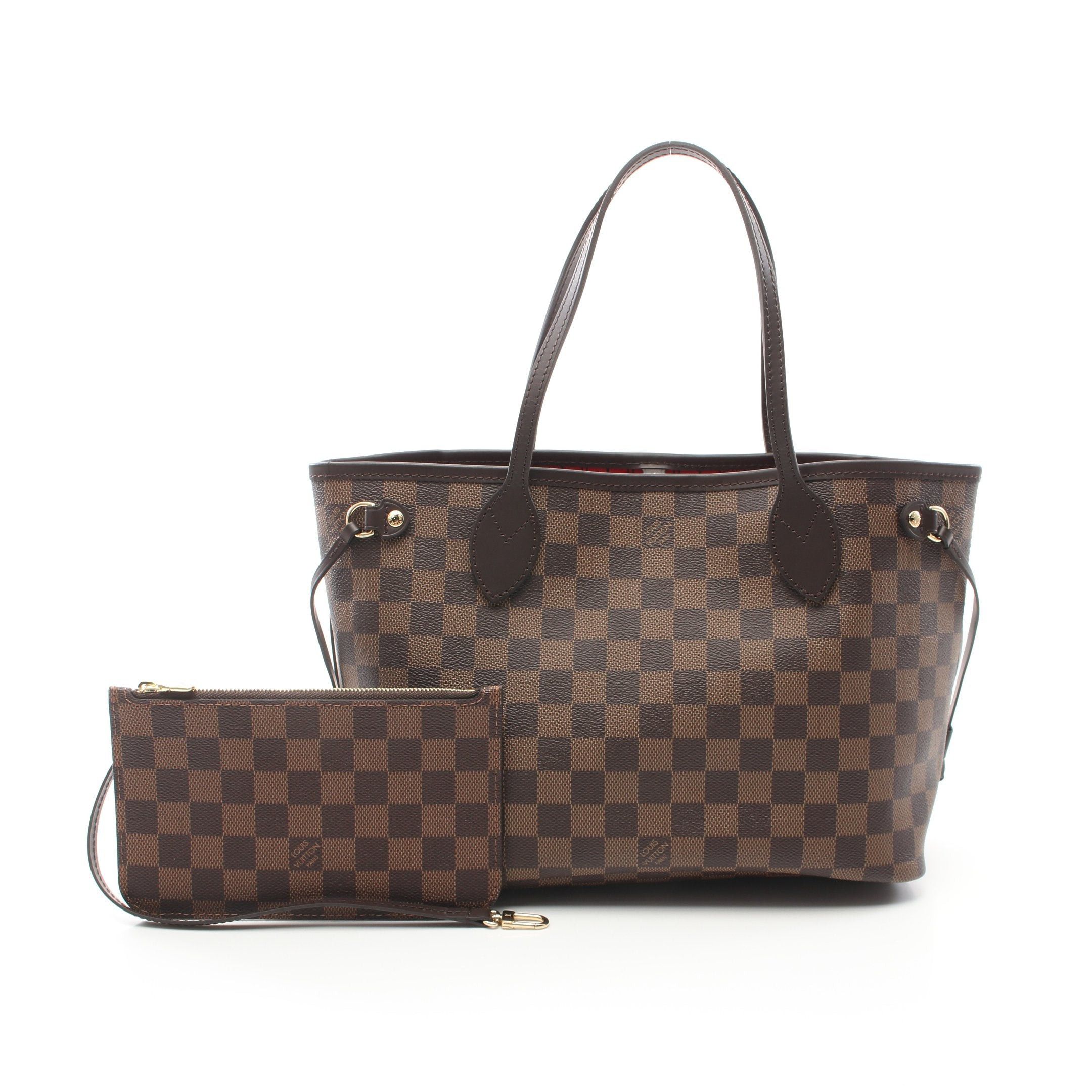 Louis Vuitton Louis Vuitton Neverfull Pm Damier Ebene Handbag Tote Bag Leather Brown Size ONE SIZE - 1 Thumbnail