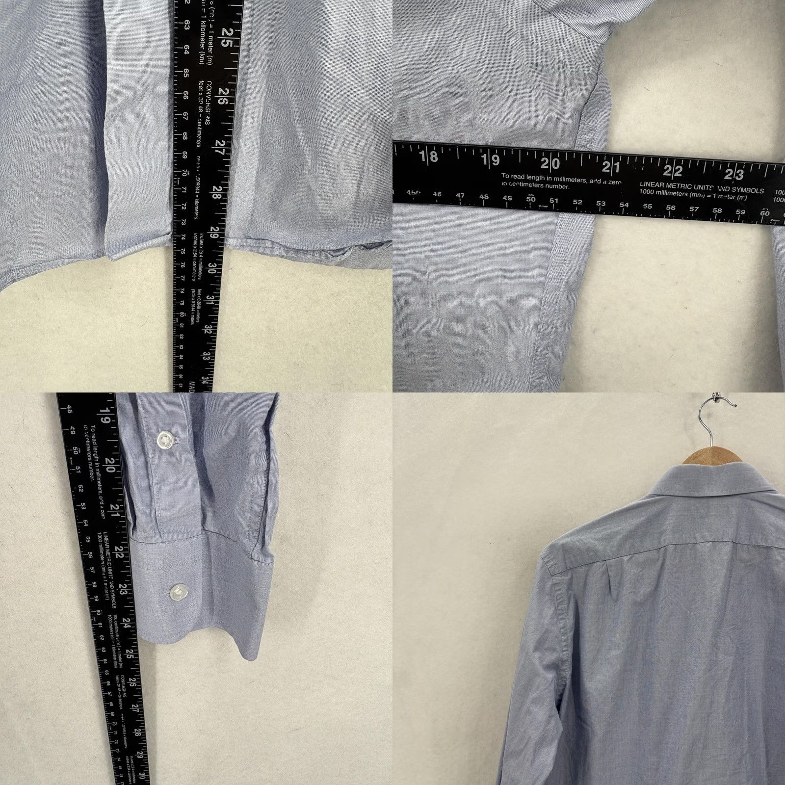 J.Crew J.CREW Ludlow Dress Shirt Mens 15.5 34/35 Blue Slim Check Cotton Shirt Size 42R - 8 Thumbnail