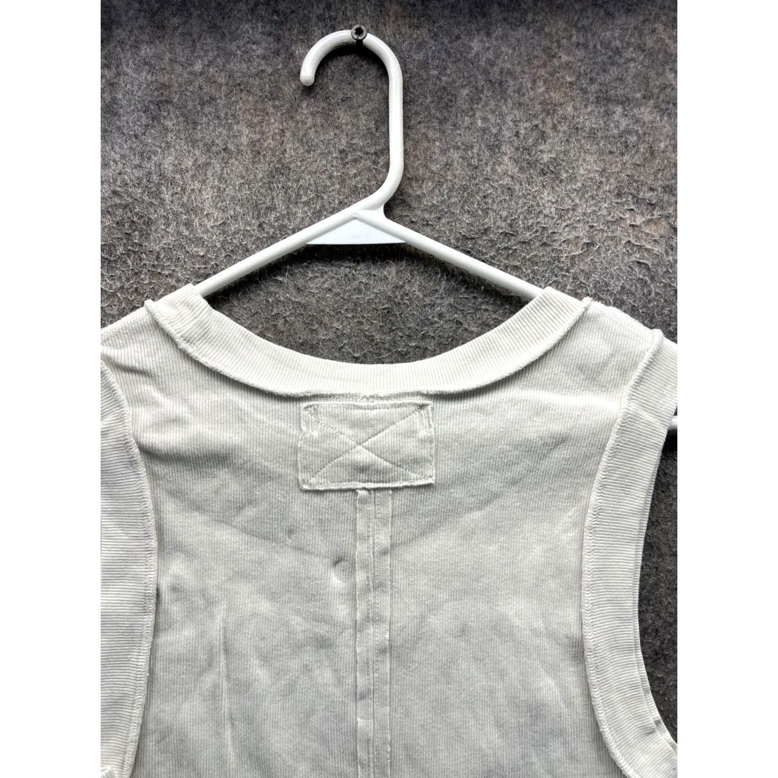 Free People Free People Tank Woman Large White Cropped Crew Neck Knit Jersey We The Free Shirt Sleeveless Casual Summer Womens Size L / US 10 / IT 46 - 6 Thumbnail
