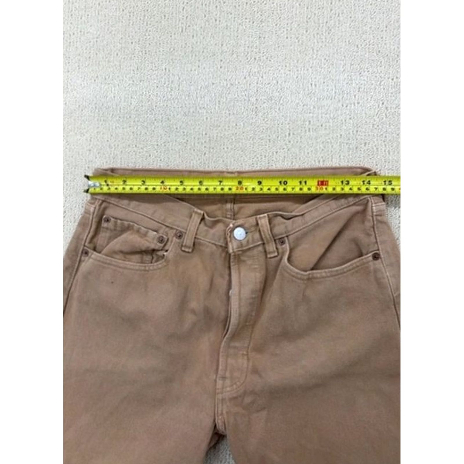 Levi's Levi's 501 Original Straight Jeans Tan 31x32 Button Fly Cotton Denim Men Regular XS? No. Size US 31 - 4 Thumbnail