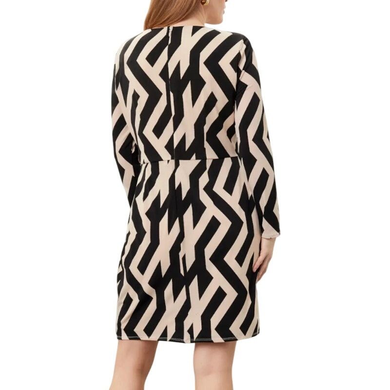 Donna Morgan Donna Morgan Long Sleeve Geometric Dress Black, Size US 10 Size L / US 10 / IT 46 - 3 Thumbnail