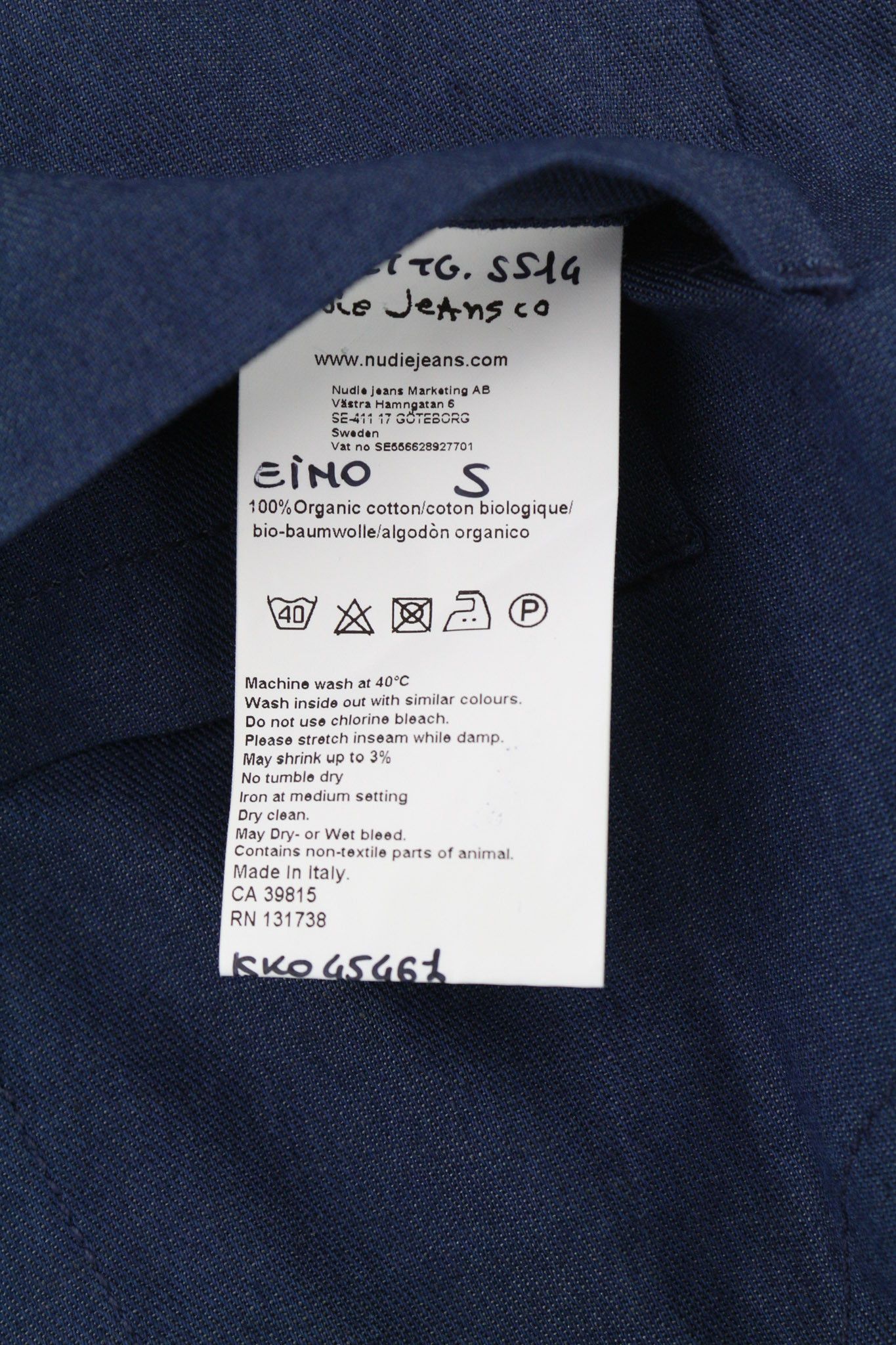 Nudie Jeans S Organic Cotton Patch Pockets Logo Blue Vest 80721 Size US S / EU 44-46 / 1 - 7 Thumbnail