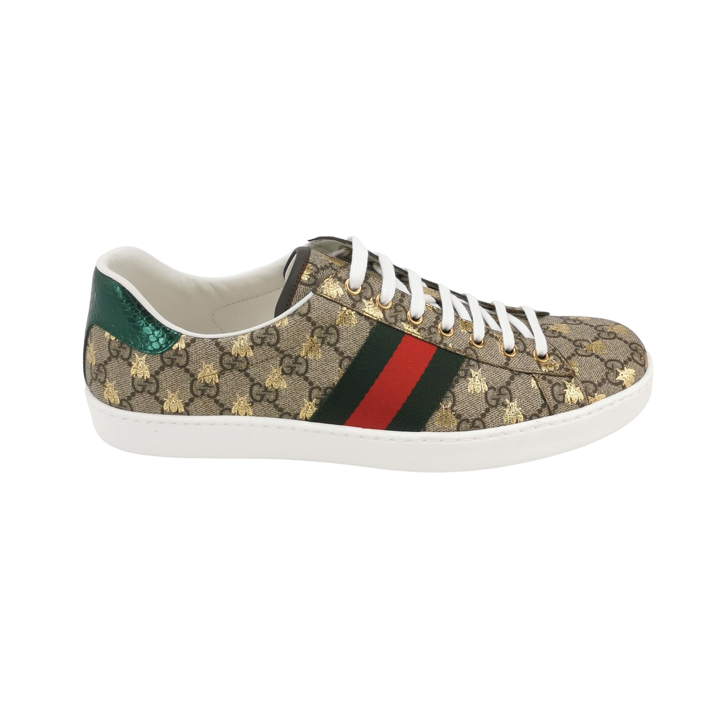 Gucci Gucci Gold Bee GG Supreme Ace Sneakers 46 Size US 13 / EU 46 - 1 Thumbnail
