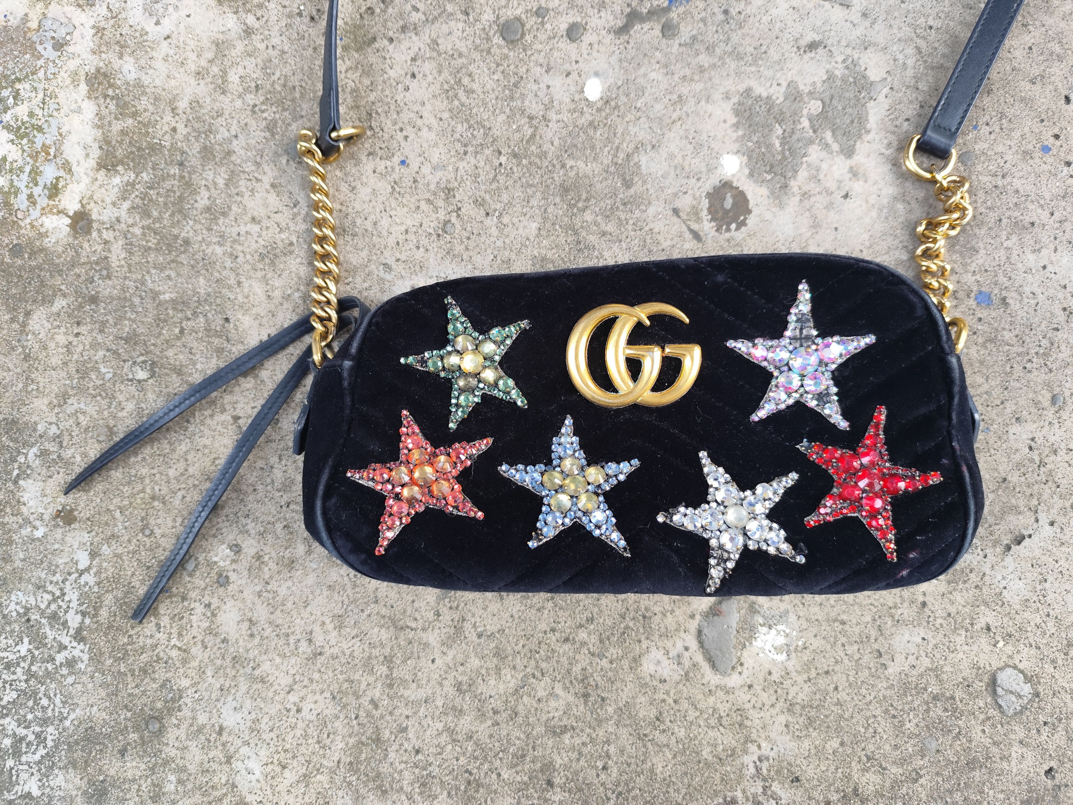 Gucci Gucci Marmont Velvet Crystal Stars Shoulder Bag Size ONE SIZE - 2 Thumbnail