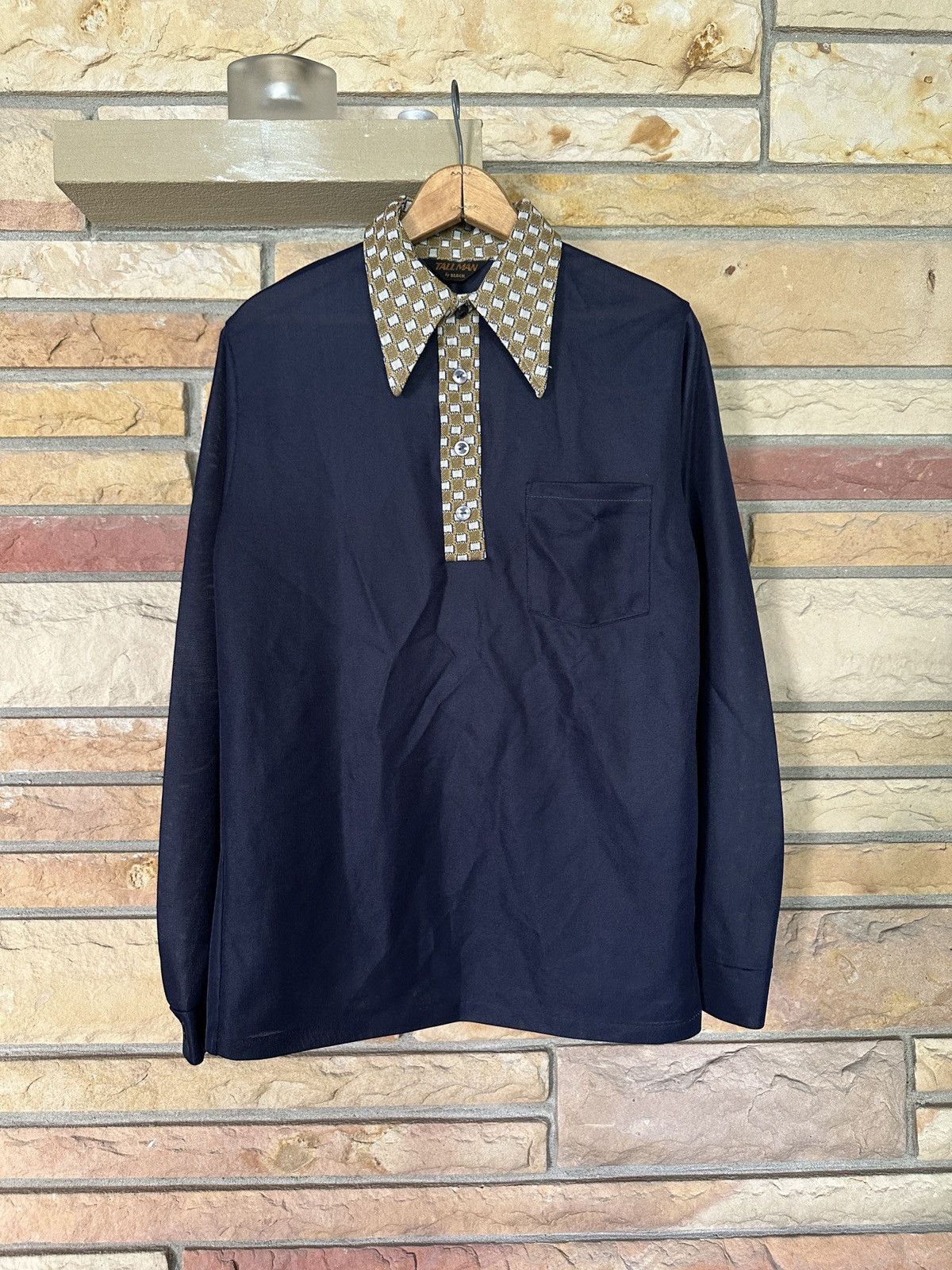 Vintage Vintage 70s Patterned Button Up Long Sleeve Shirt Size US M / EU 48-50 / 2 - 1 Thumbnail