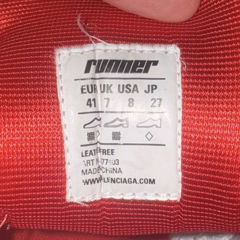 Balenciaga Balenciaga Runners White/Red 41 Size US 8.5 / EU 41-42 - 6 Thumbnail