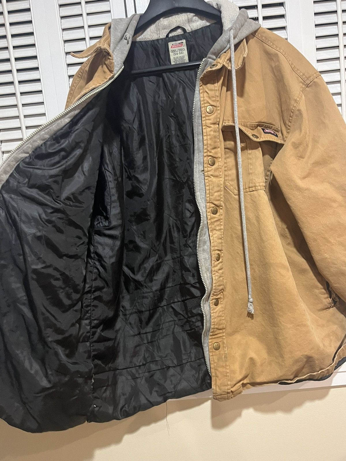 Vintage Dickies Brown Distressed Hooded Jacket / 3XL Size US XXL / EU 58 / 5 - 5 Thumbnail