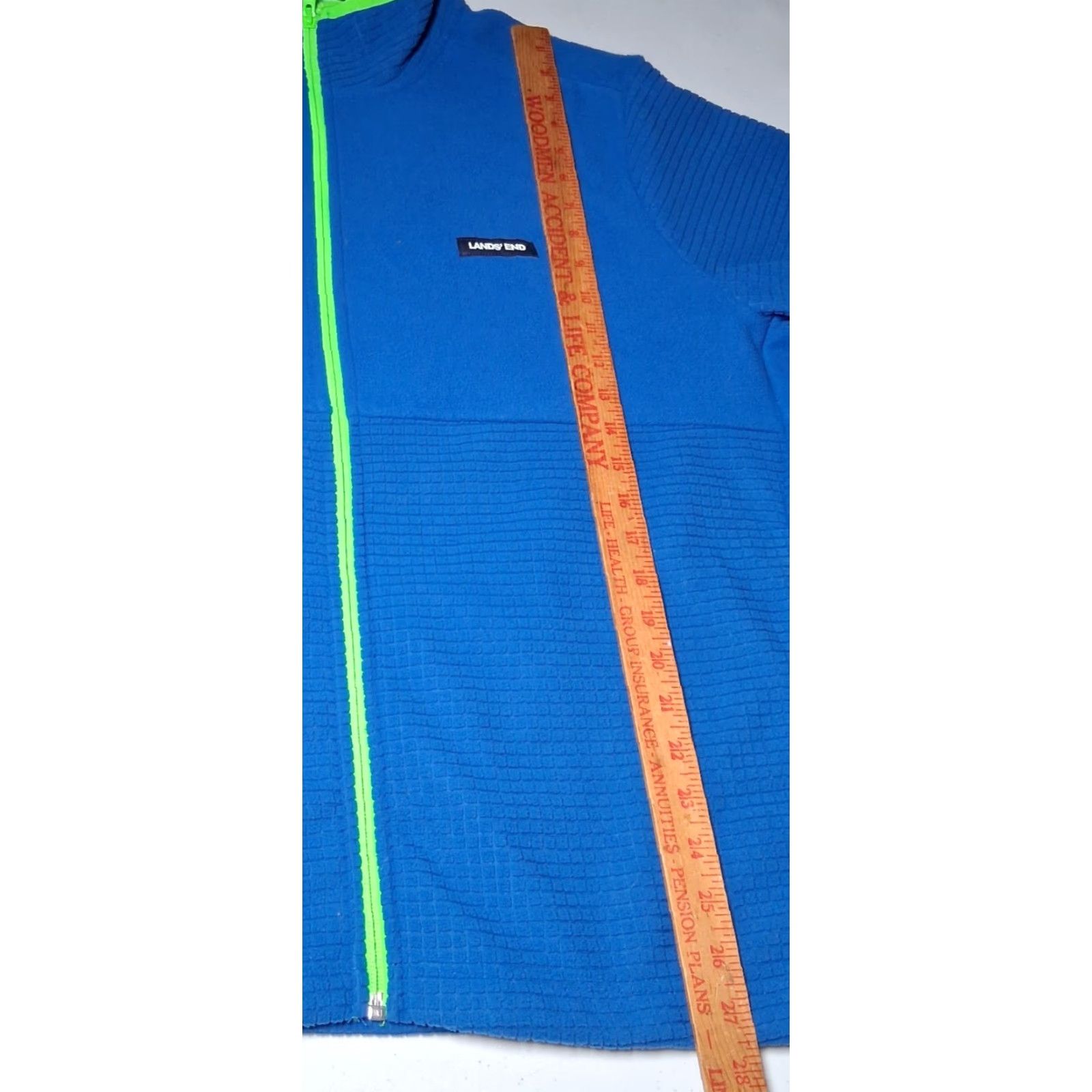 Lands' End Lands End Fleece Jacket Men XL Blue Full Zip NEW Outdoors Grid Fleece Neon Green Size US XL / EU 56 / 4 - 5 Thumbnail