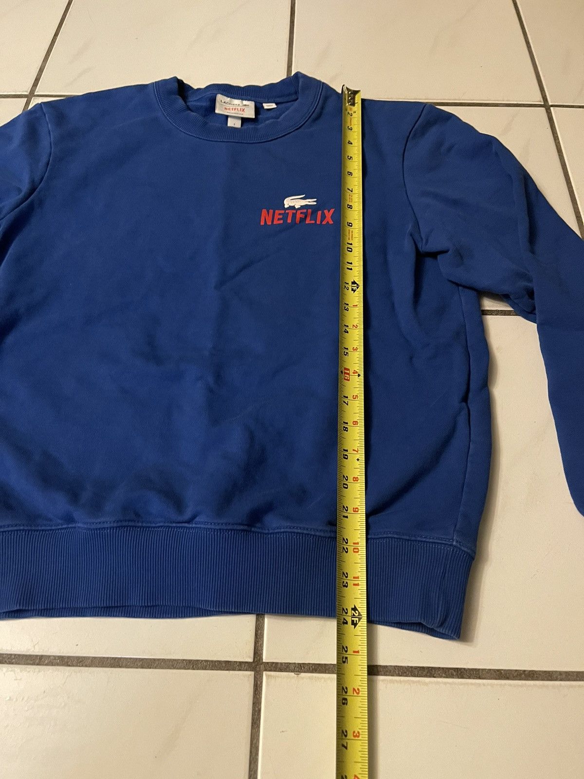 Lacoste LACOSTE Netflix Logo-Print Sweatshirt Men's Size Small Blue Size US S / EU 44-46 / 1 - 4 Thumbnail