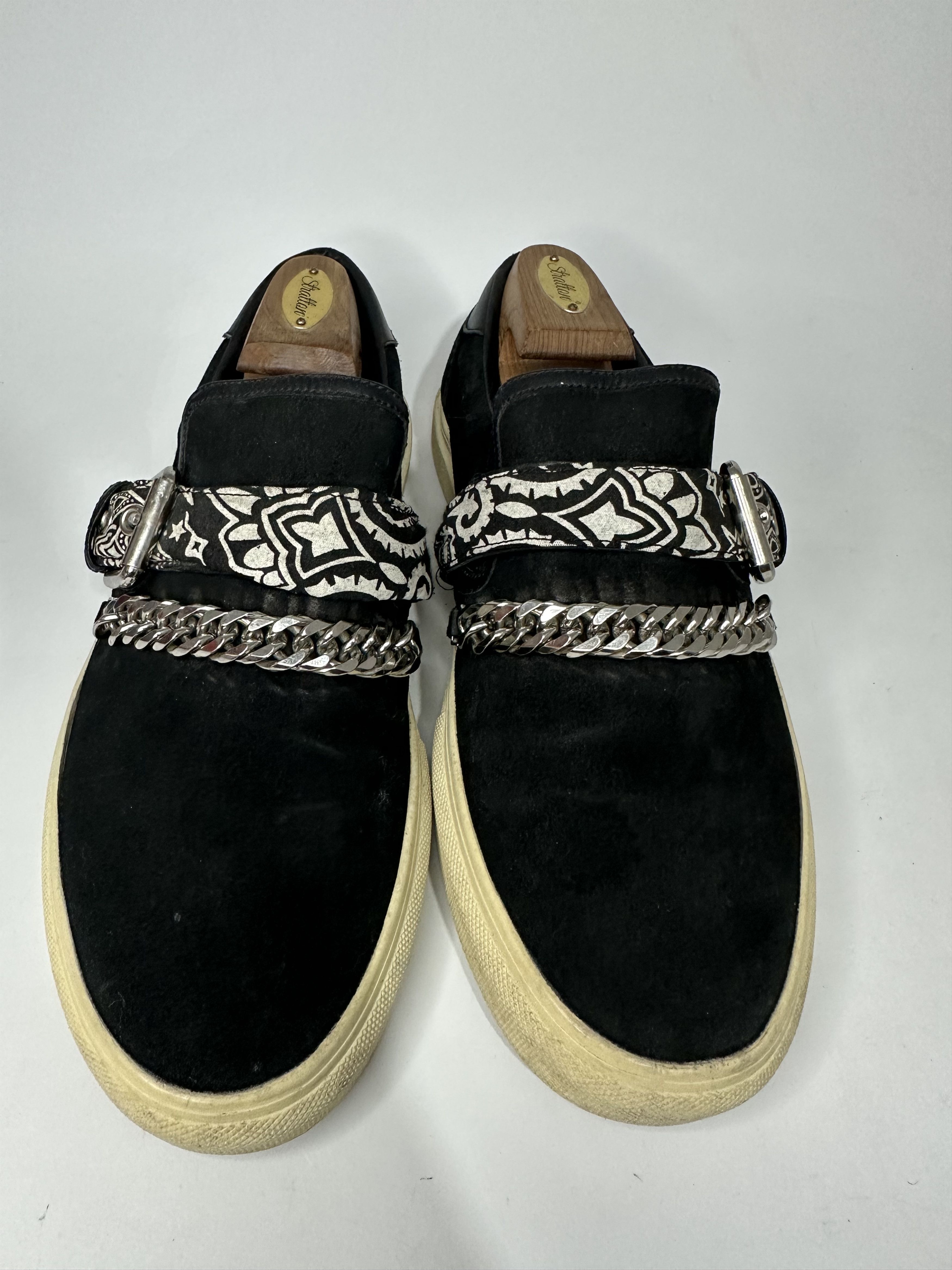 Amiri Amiri Bandana Buckle Chain Slip On Black Suede Sneakers Size US 10 / EU 43 - 2 Thumbnail