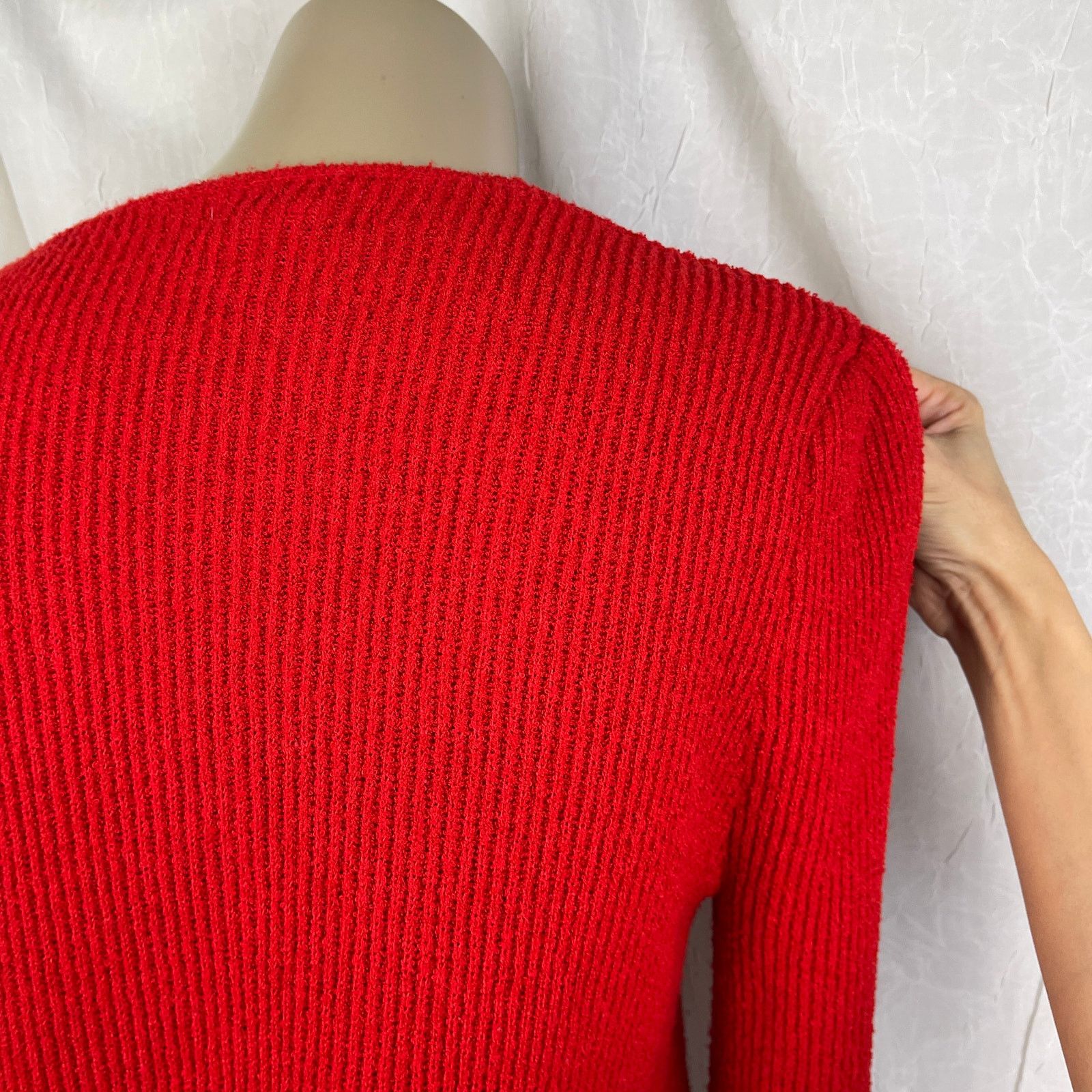 Vintage VTG 90’s Petites Just For You Red Cardigan Cozy Knit Sweater Size S / US 4 / IT 40 - 15 Thumbnail