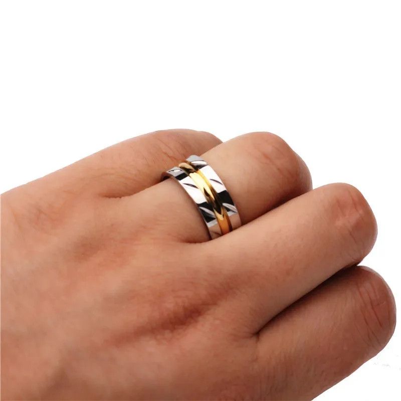 Jewelry 8mm Titanium Steel Ring Size ONE SIZE - 4 Thumbnail