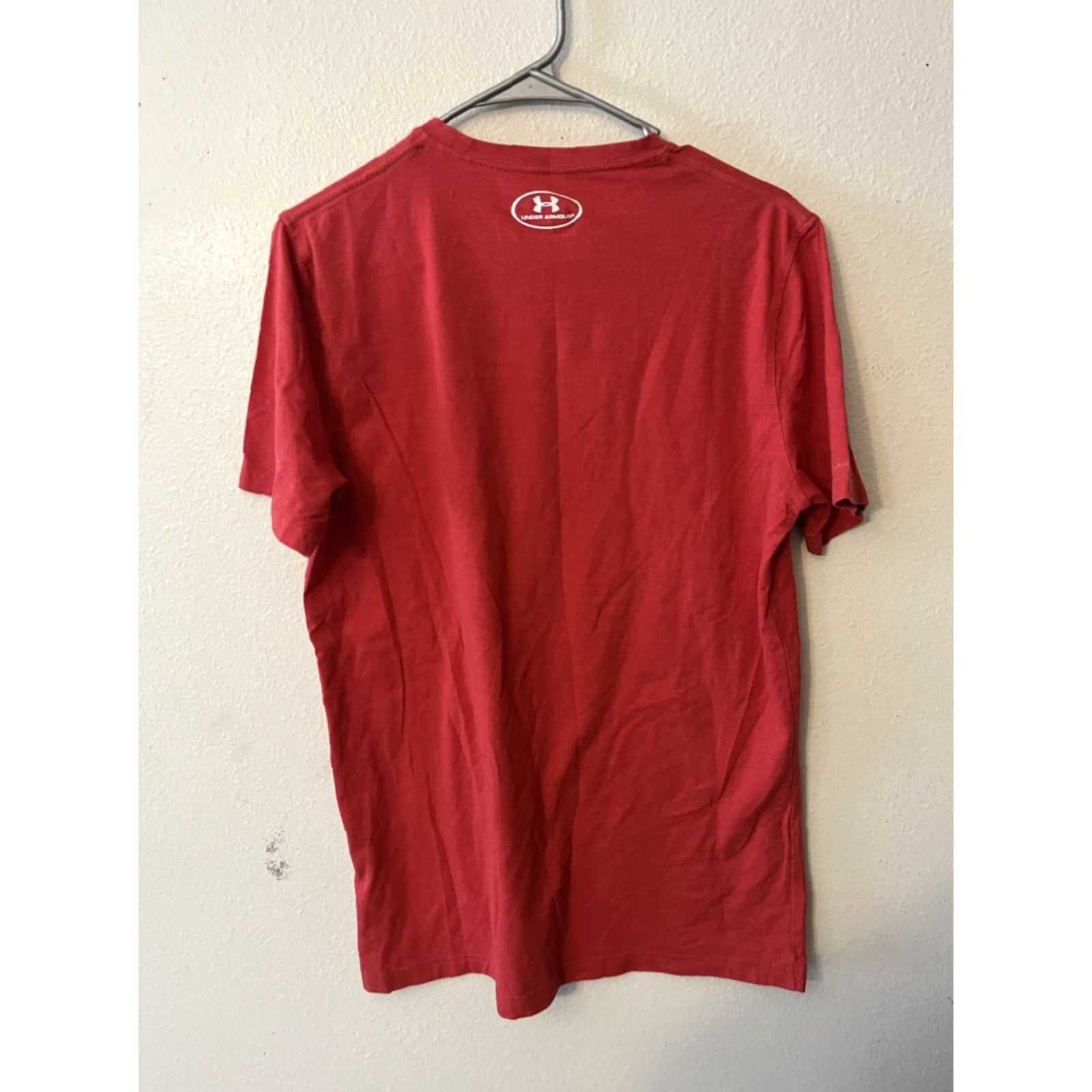 Under Armour Under Armour T-Shirt Shirt Mens Small Red Logo Short Sleeve Crew Neck Cotton Blend Holiday Christmas Pattern Activewear Size US S / EU 44-46 / 1 - 3 Thumbnail