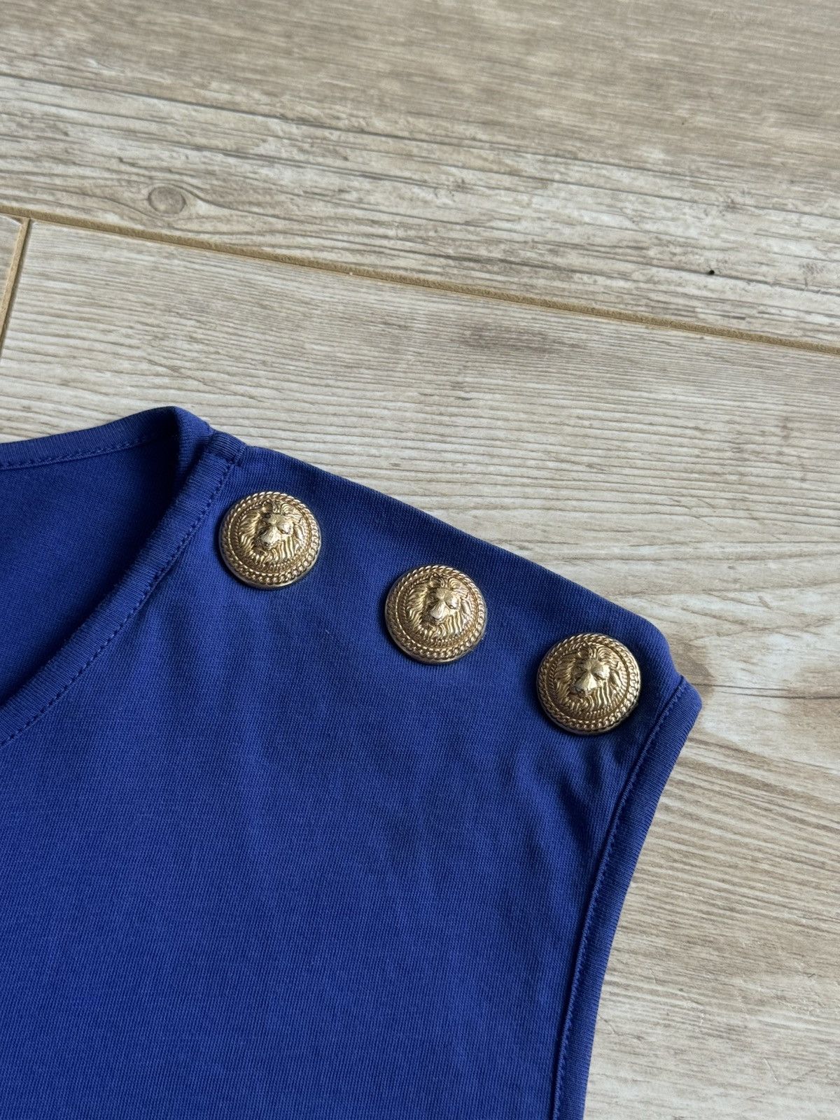 Balmain Balmain Blue Cotton Iconic Tank Top Size S / US 4 / IT 40 - 10 Thumbnail
