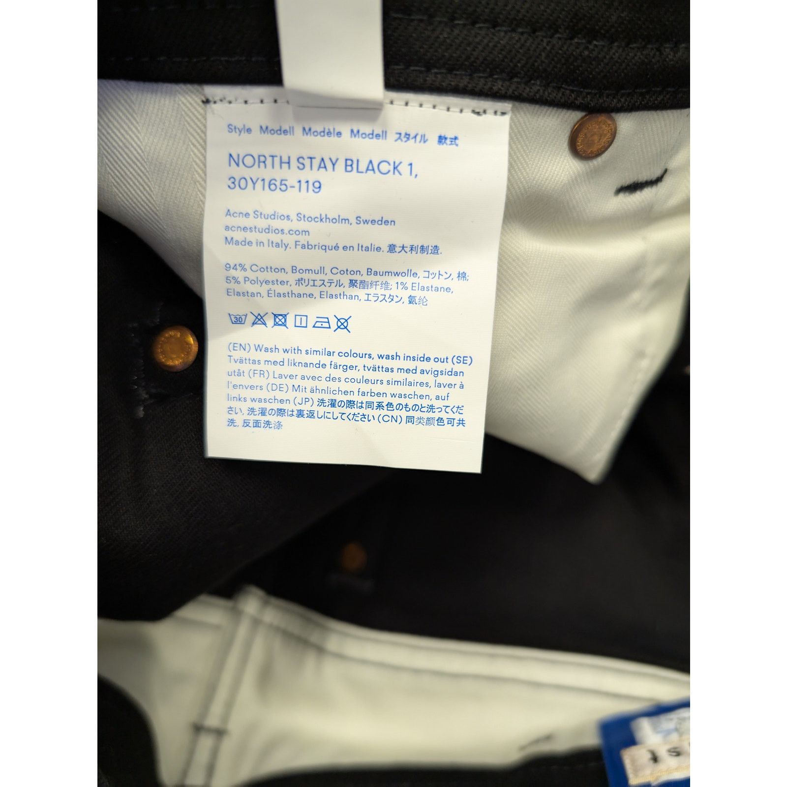 Acne Studios o1rshd1 Denim Jeans Pant in Black 30 x 34 Size US 30 / EU 46 - 17 Thumbnail