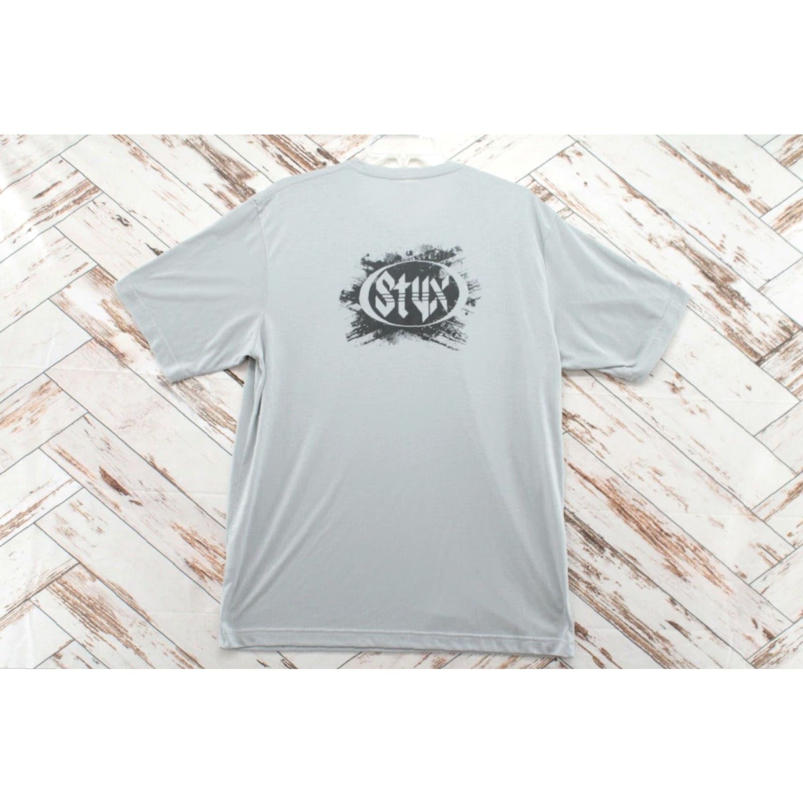Vintage STYX T-Shirt Men’s Large Gray Polyester Band Music Old School Shirt Adult L Gray Classic 80s Size US L / EU 52-54 / 3 - 2 Thumbnail