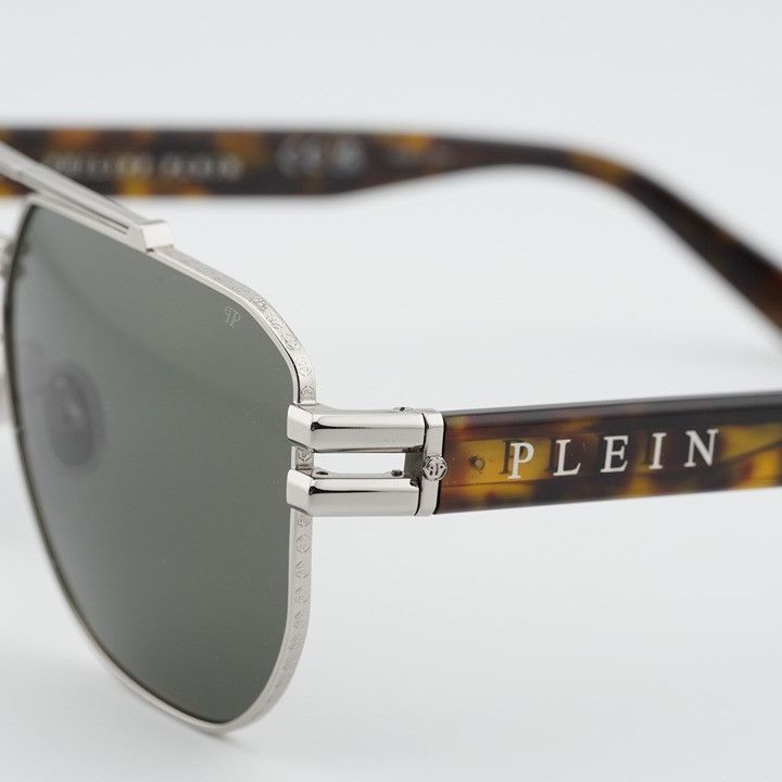 Philipp Plein Philipp Plein SPP185 0K07 Sunglasses Palladium Aviator Frame Size ONE SIZE - 2 Thumbnail
