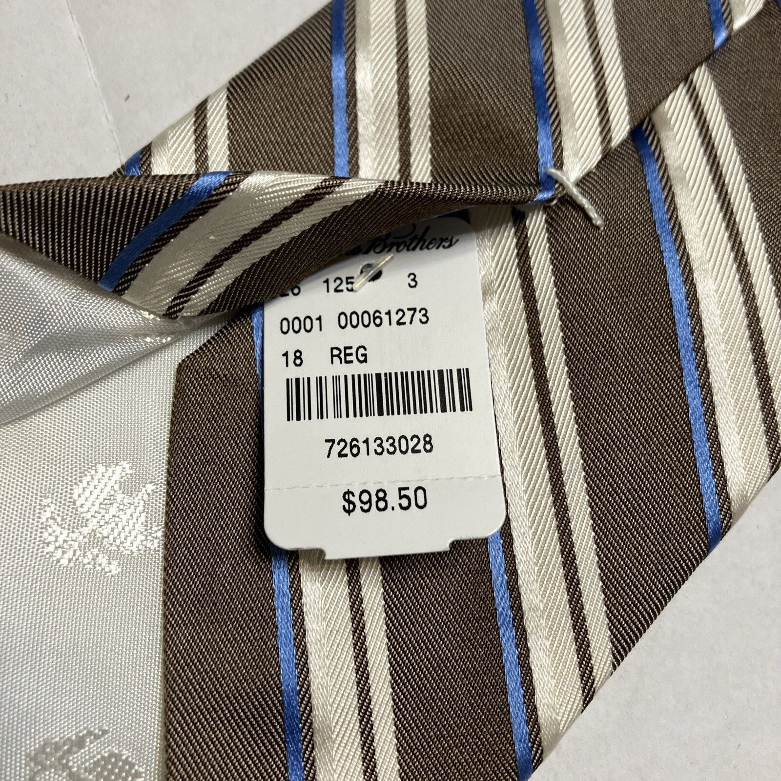 Brooks Brothers Brooks Brothers Tie Brown Blue Striped Business Formal Dance Size ONE SIZE - 3 Thumbnail