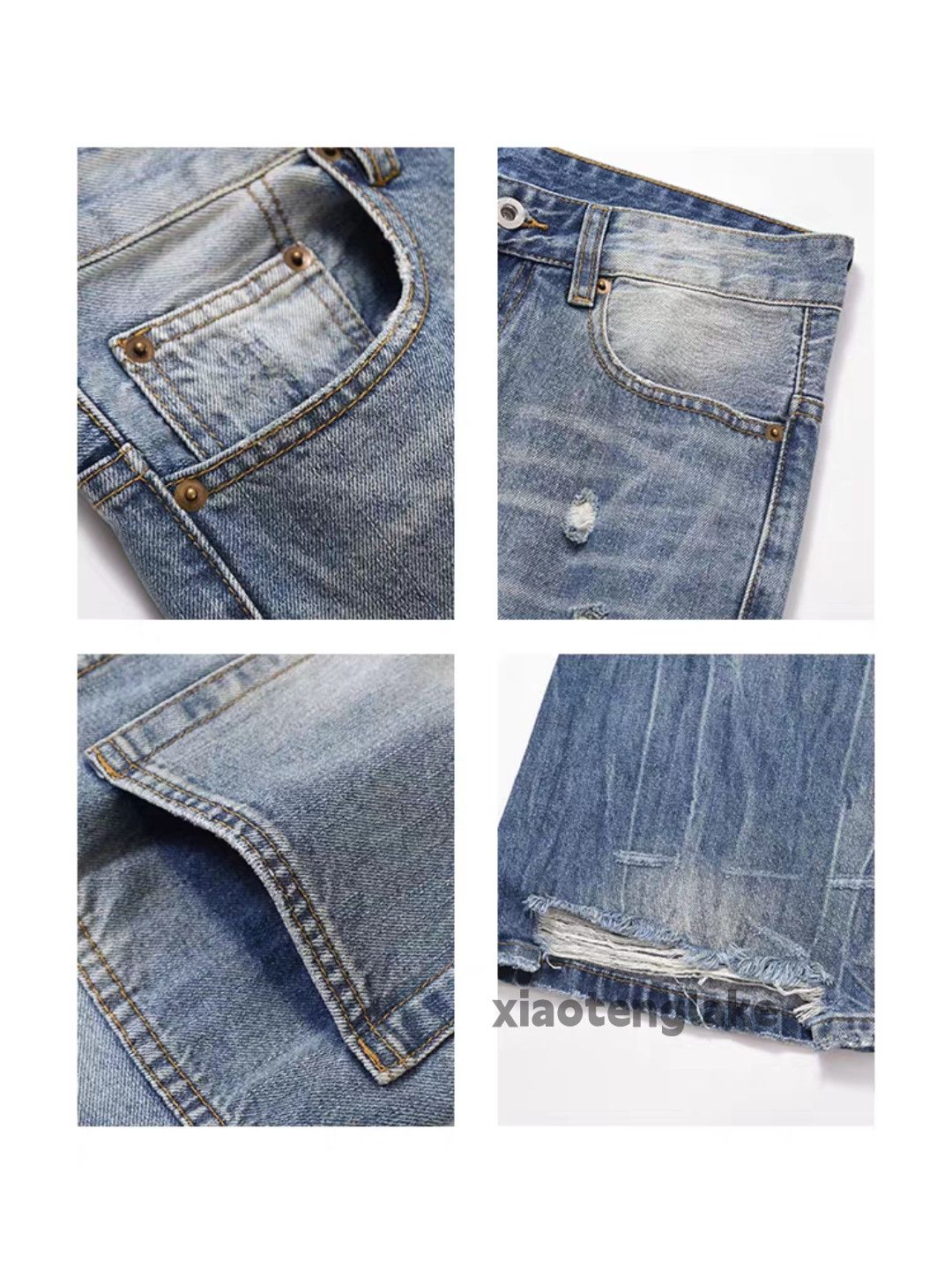 Jean zx vintage distressed faded punk grunge ripped jeans Size US 32 / EU 48 - 2 Thumbnail