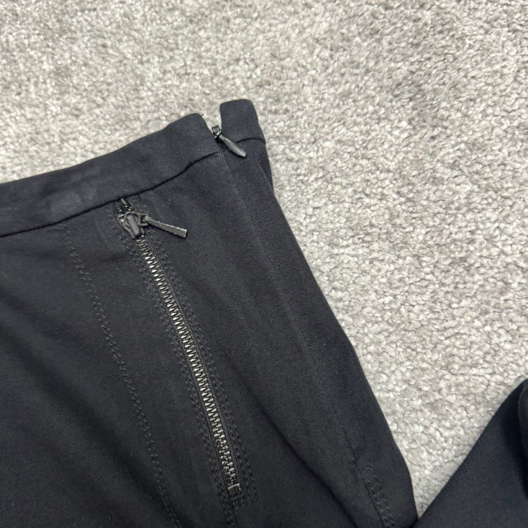 Elie Tahari Elie Tahari Cotton Mid Rise Trouser Pants Womens 6 Black Straight Leg Stretch Size 28" / US 6 / IT 42 - 3 Thumbnail