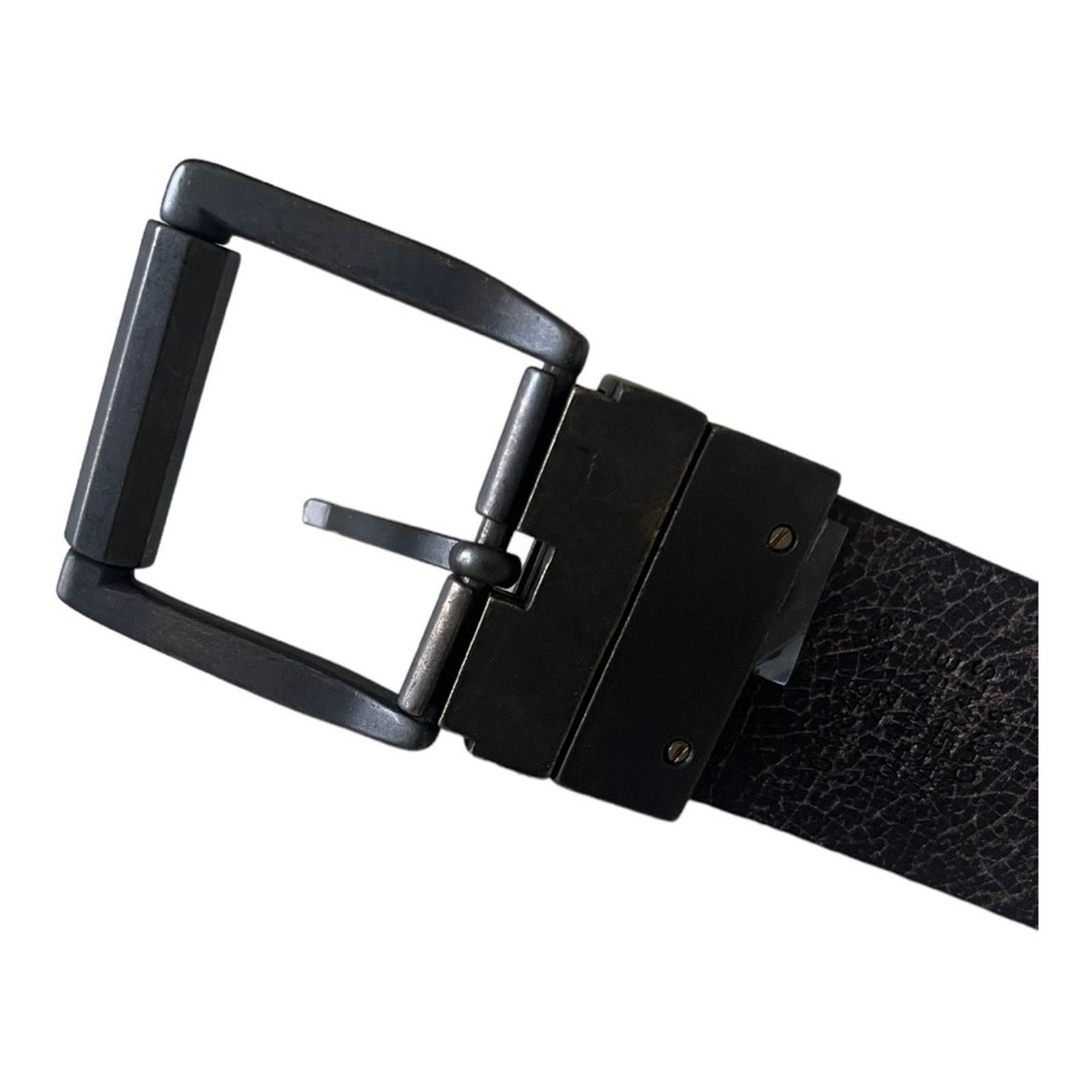 Vintage Black Men Leather Formal Belt Size 42 Size ONE SIZE - 4 Thumbnail