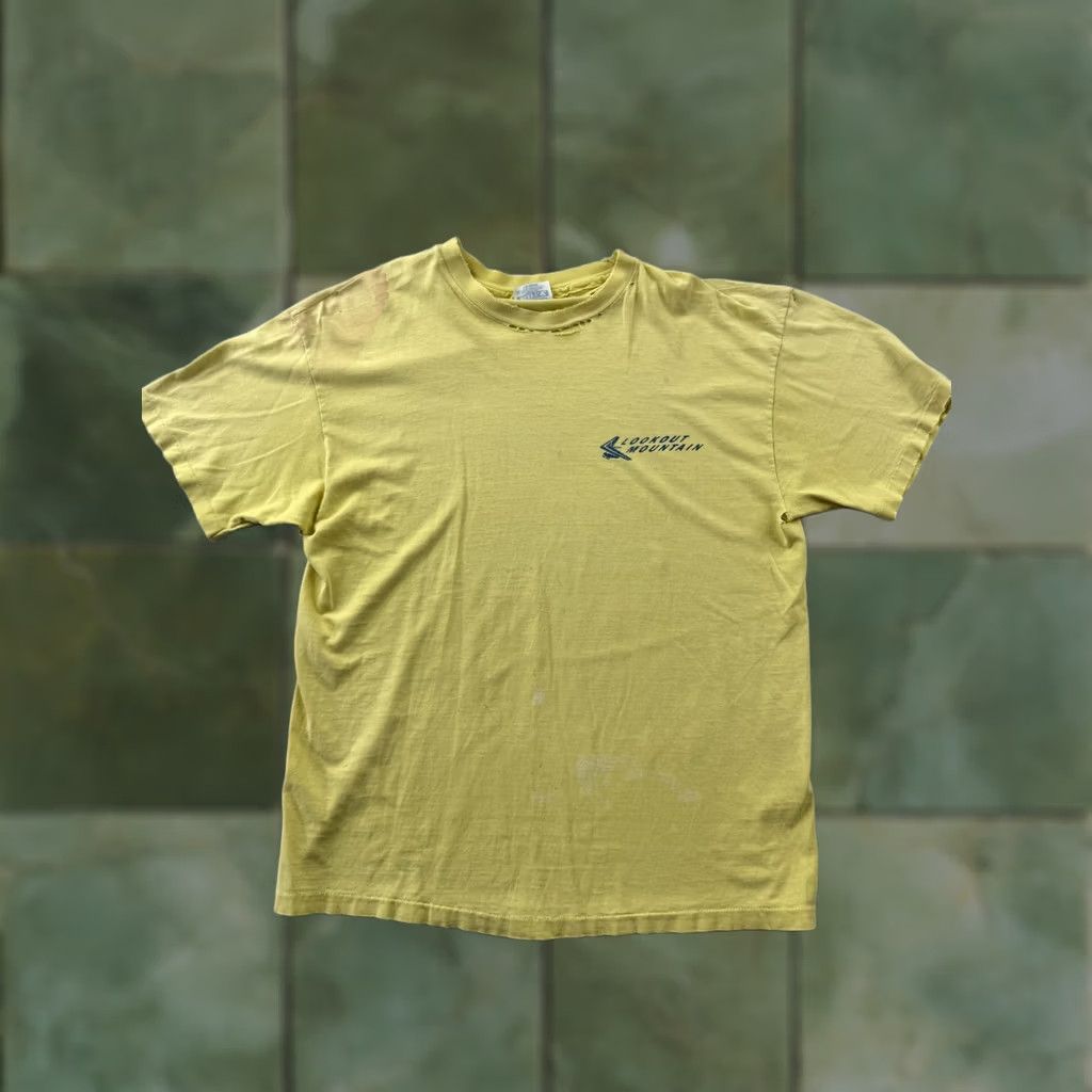Hanes VINTAGE Hanes Shirt Mens L Yellow Lookout Mountain Great Race Glider Tee USA VTG Size US L / EU 52-54 / 3 - 1 Thumbnail