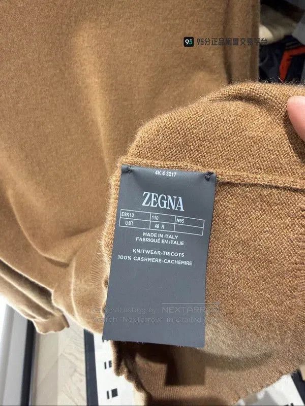 Ermenegildo Zegna Zegna SS22 Men's Solid Crew Neck Cashmere Sweater. Size US M / EU 48-50 / 2 - 4 Thumbnail