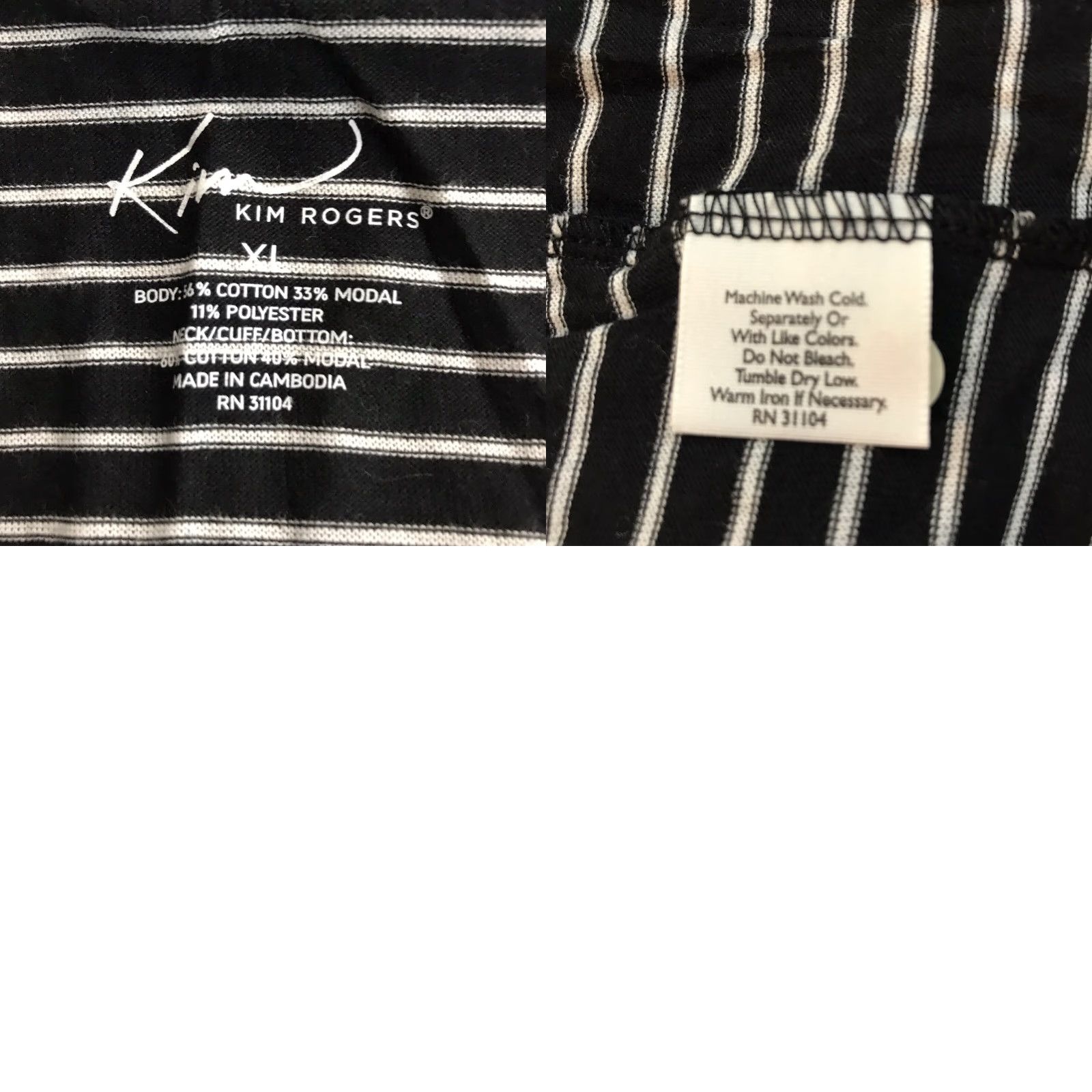 Vintage Kim Rogers Black/White Striped Open Front Soft Knit Cardigan Womens Size XL New Size XL / US 12-14 / IT 48-50 - 8 Thumbnail