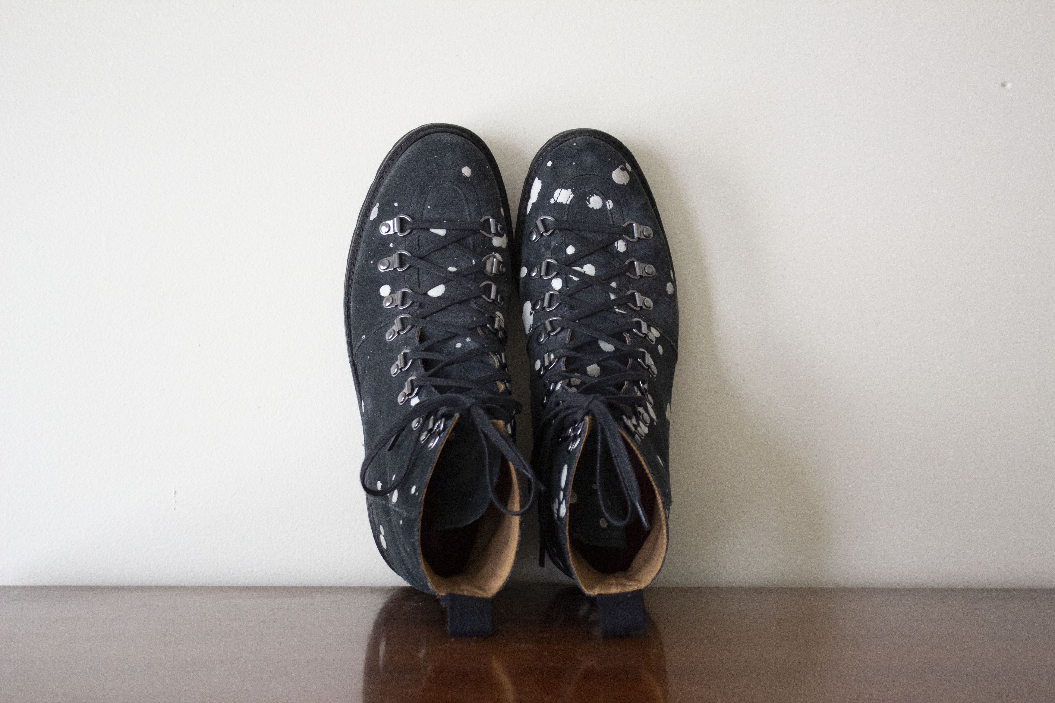 Grenson Grenson Paint Splatter Blue Suede Nanette Hiker Boot Size US 10 / IT 40 - 4 Thumbnail