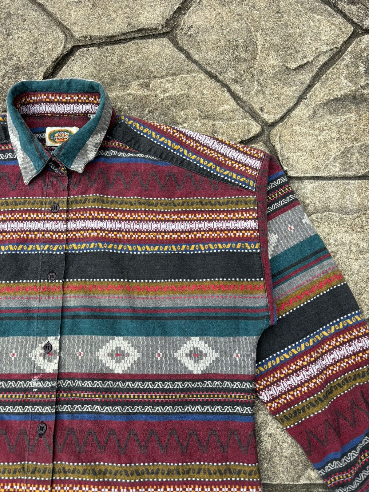 Cowboy Equipment × Levi's × Vintage Vintage 90s Desert Canvas Aztec Print Cowboy Flannel Size US L / EU 52-54 / 3 - 3 Thumbnail