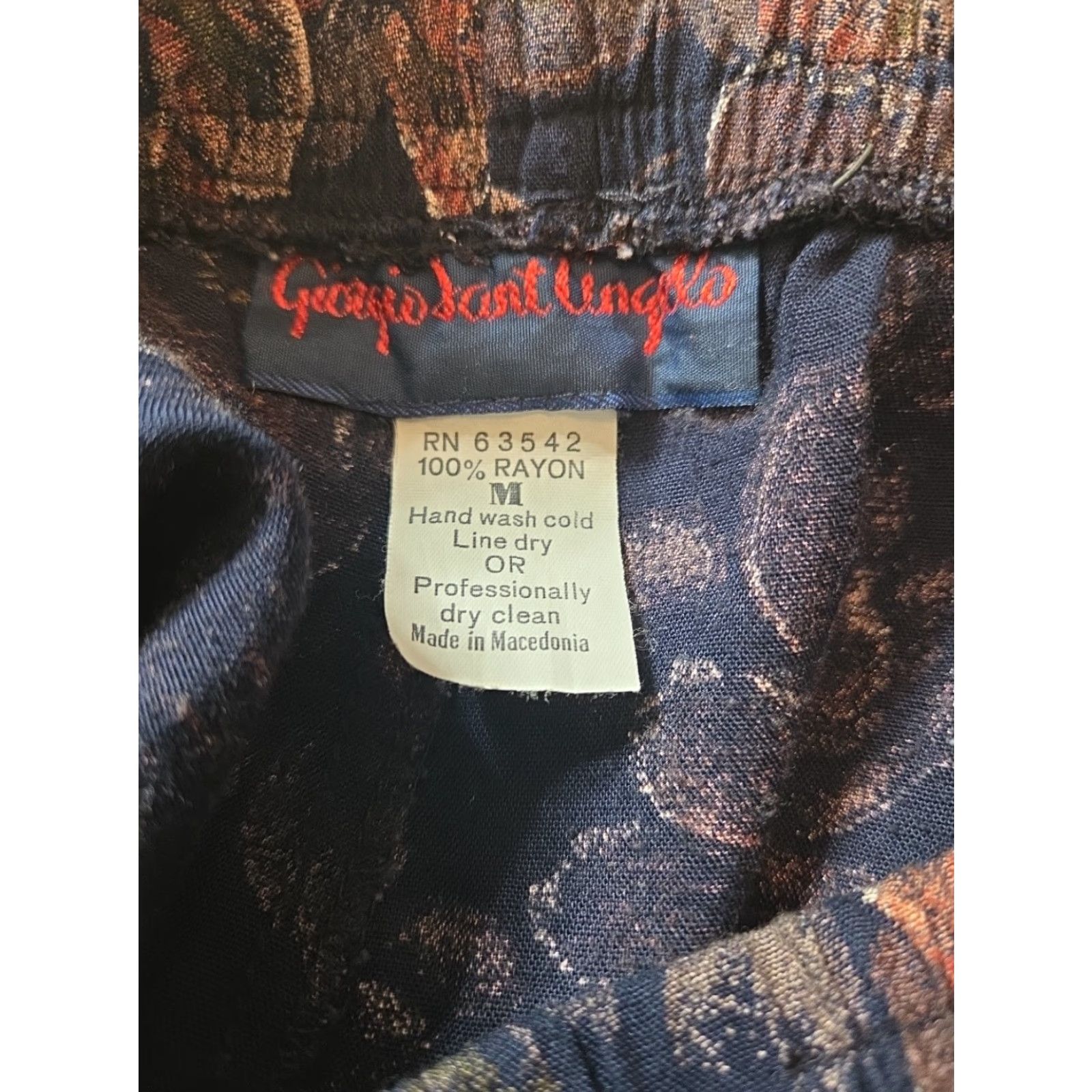 Vintage VINTAGE Women Pants Floral High Rise Pleated Rayon Navy Blue Green 80s 90s Bohemian Dress Pants Regular Womens Size 32" / US 10 / IT 46 - 4 Thumbnail