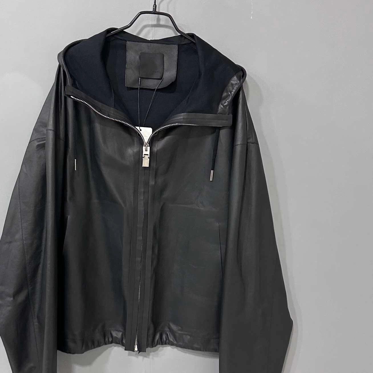 Givenchy GIVENCHY black casual hooded leather jacket 46 Size XL / US 12-14 / IT 48-50 - 2 Thumbnail