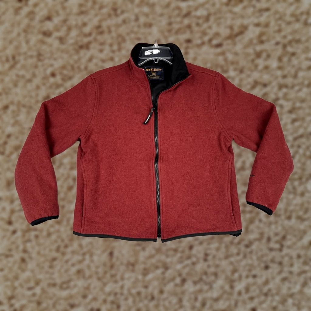 Vintage Woolrich Jacket Women Small Red Fleece Full Zip Lined Outdoor Hiking Casual Warm Size S / US 4 / IT 40 - 1 Thumbnail